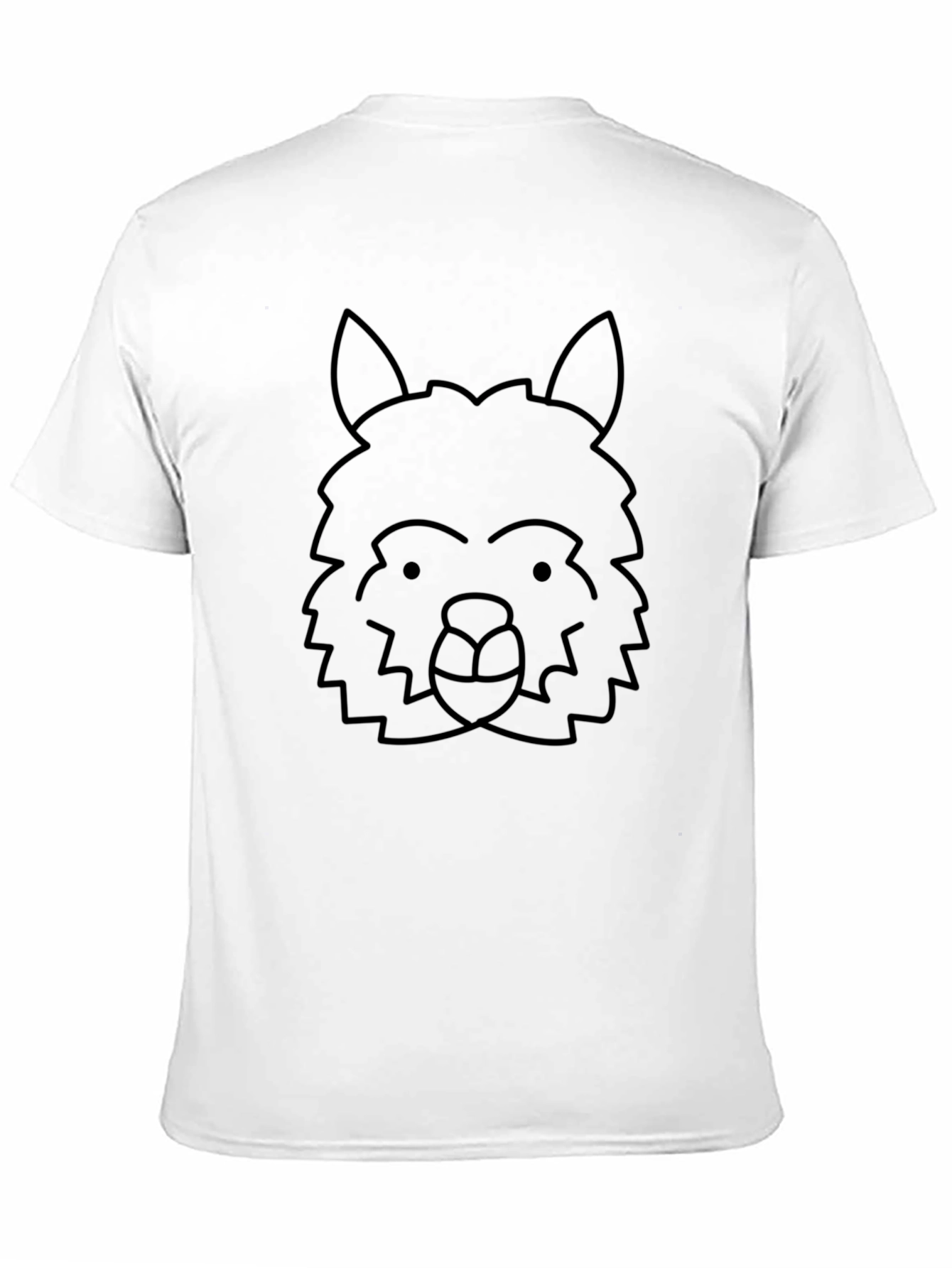 Black Alpaca Outline Graphic Tee - Soft Cotton Casual T-Shirt view 11