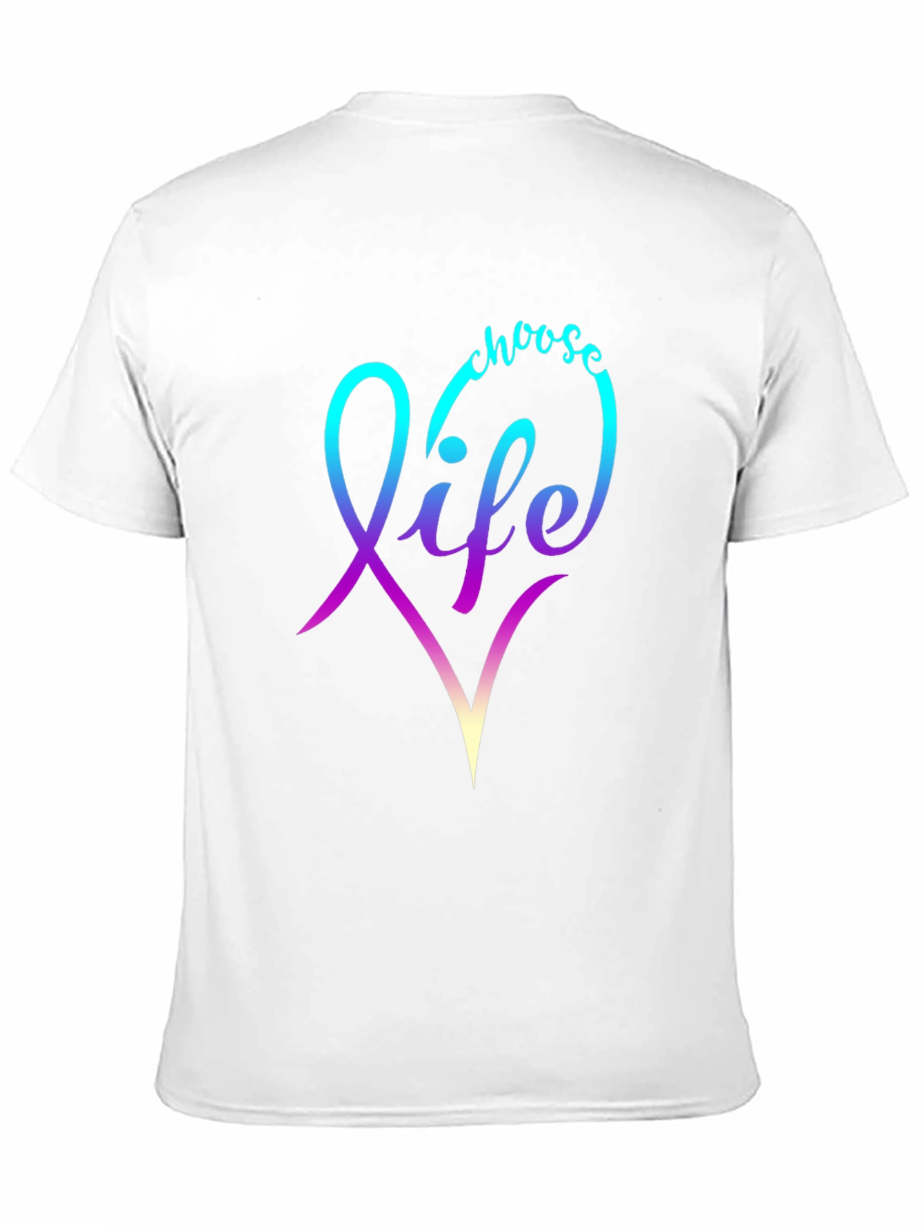 Black Choose Life T-Shirt - Gradient Heart Design view 11
