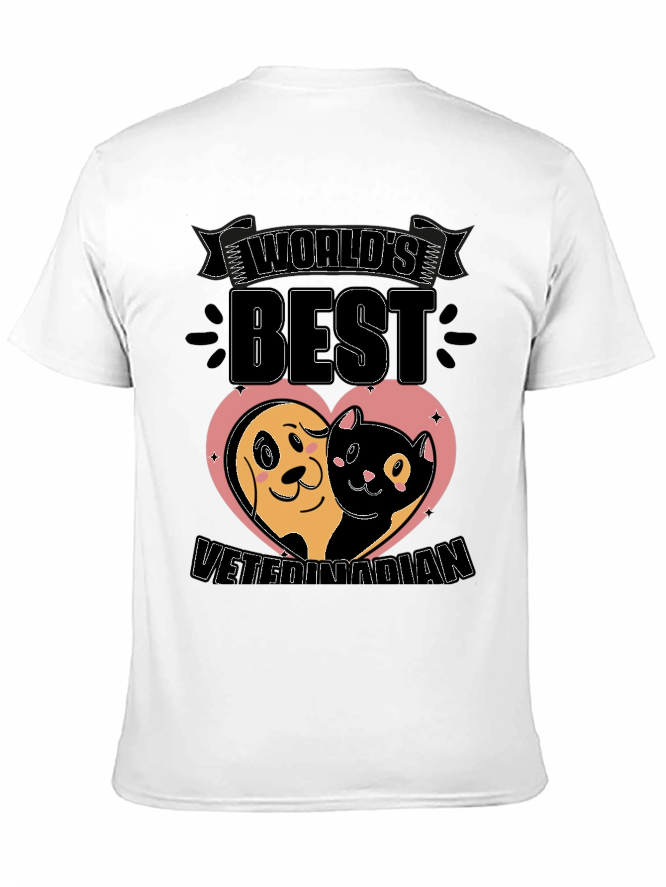 Black World's Best Veterinarian T-Shirt - Dog & Cat Heart view 11