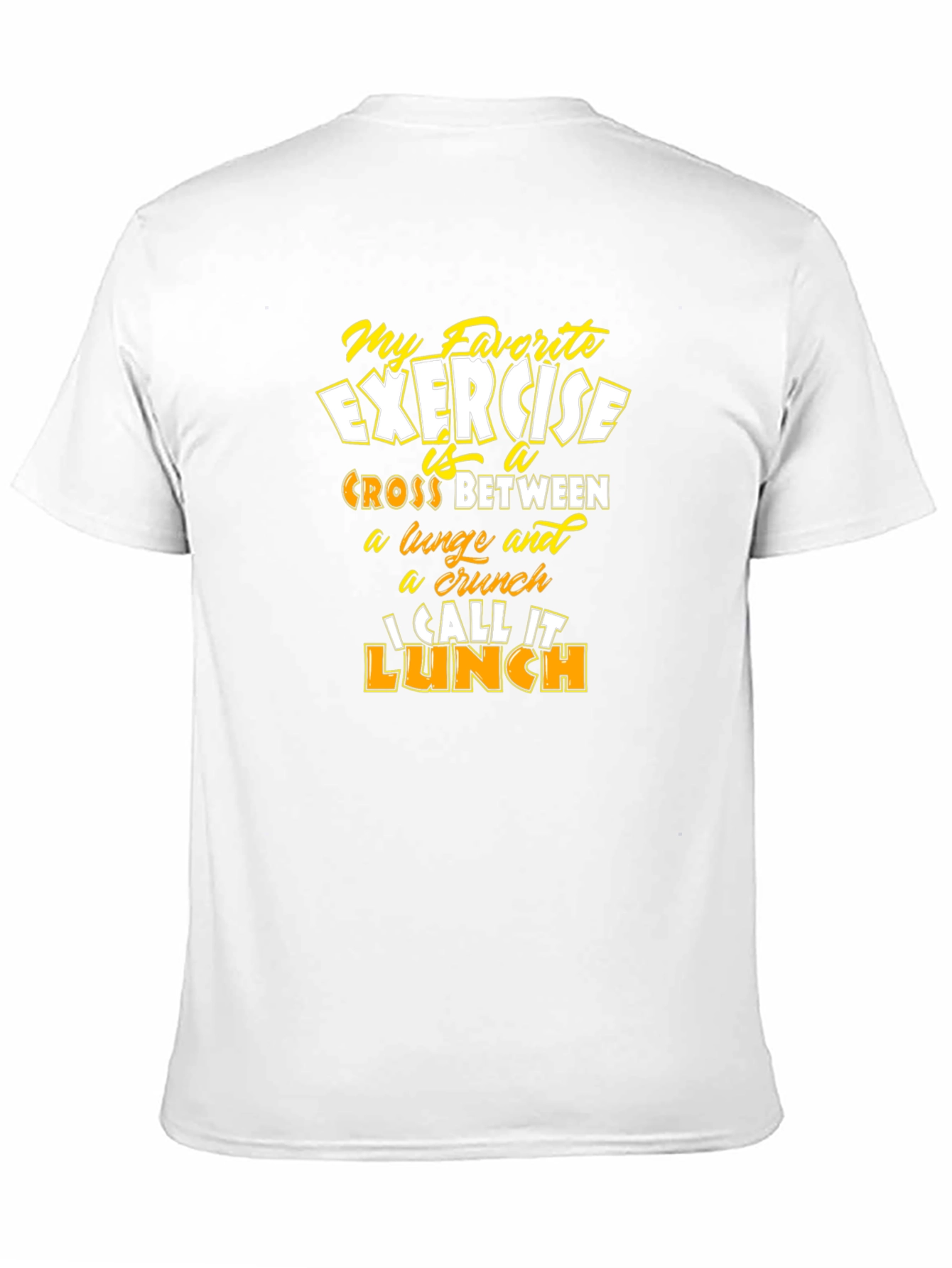 Black Funny Exercise Lunch T-Shirt - Men's Graphic Tee view 11