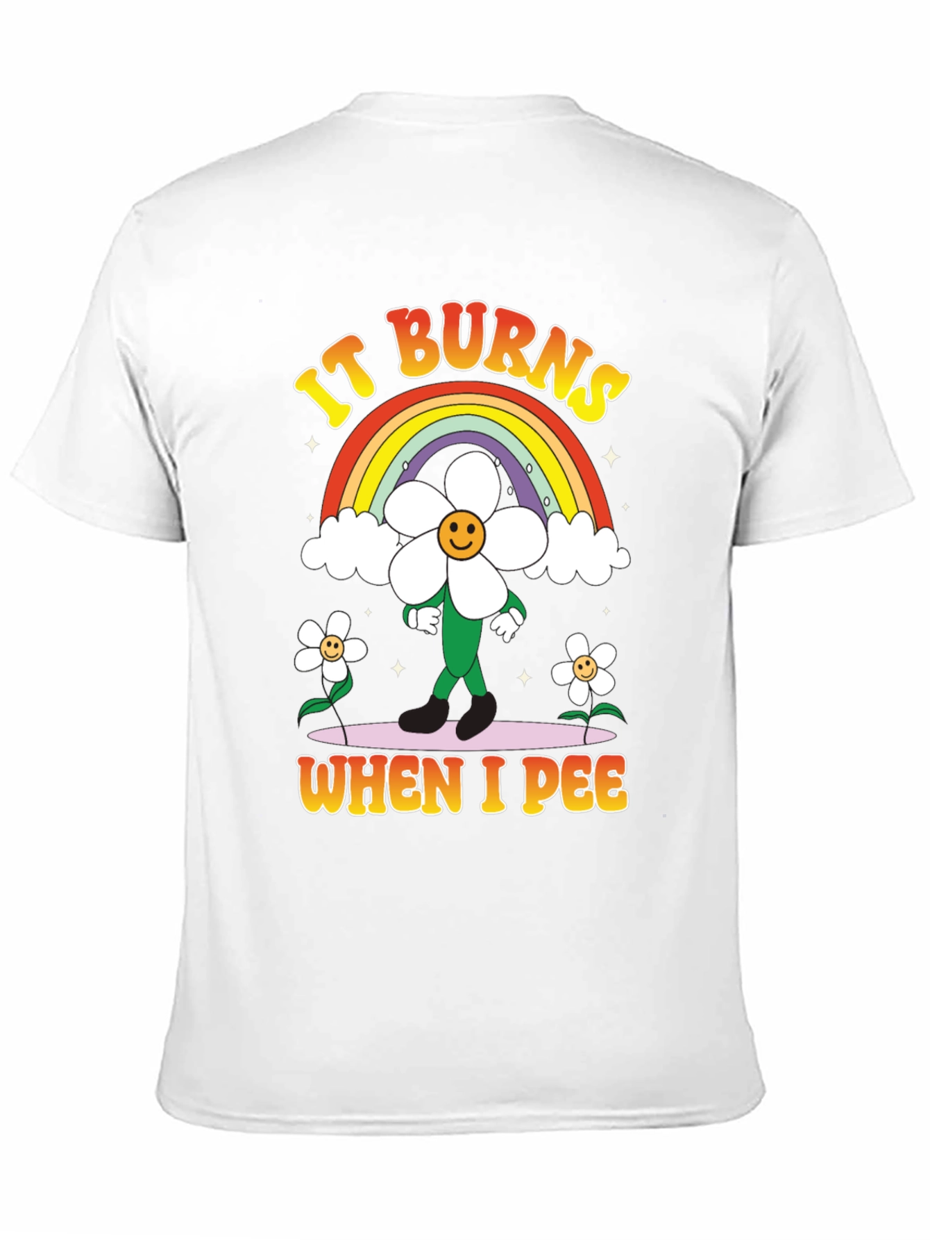 Black Funny Graphic T-Shirt - It Burns When I Pee Rainbow view 11