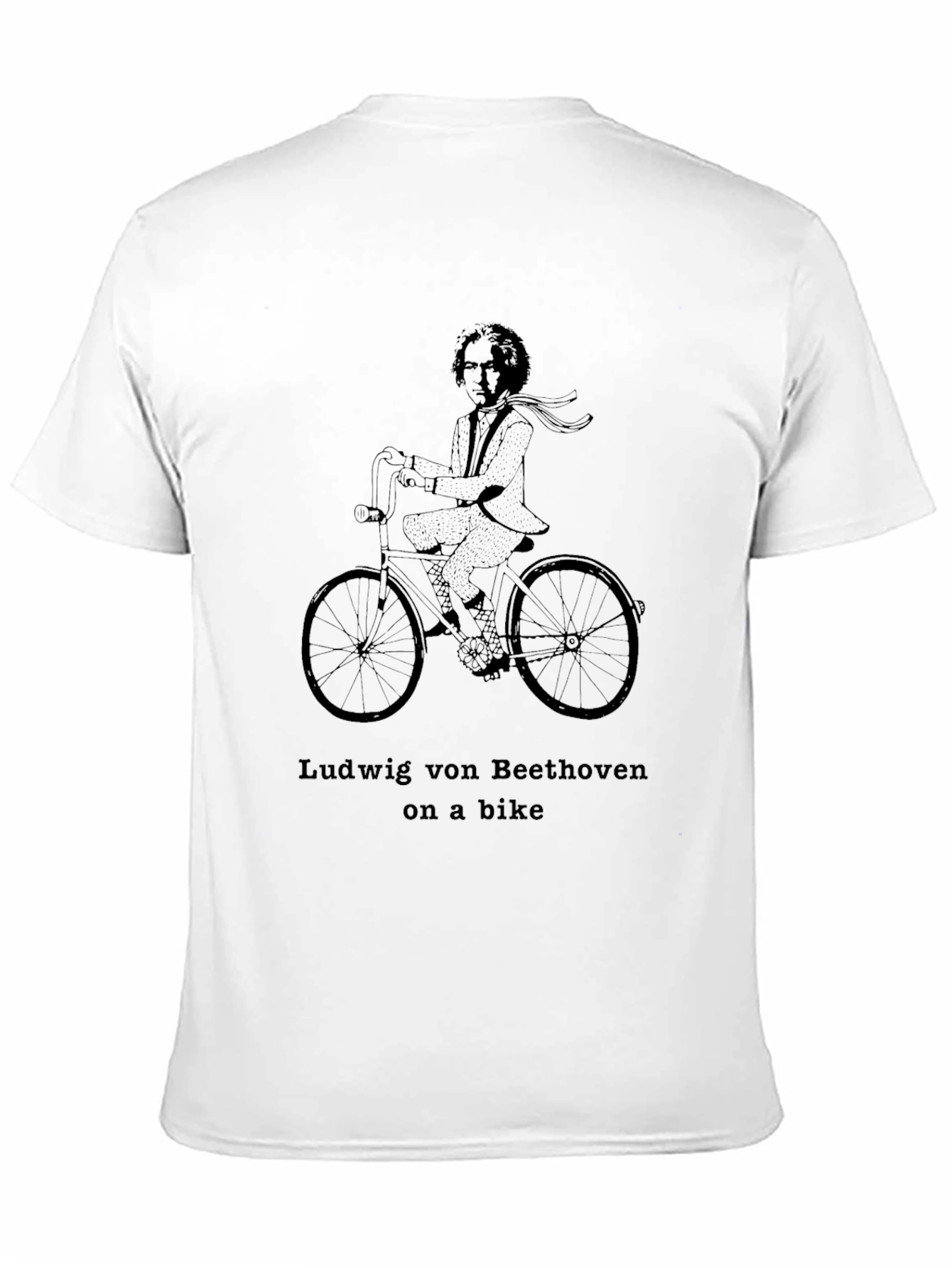 Black Ludwig von Beethoven on a Bike Graphic Tee view 11