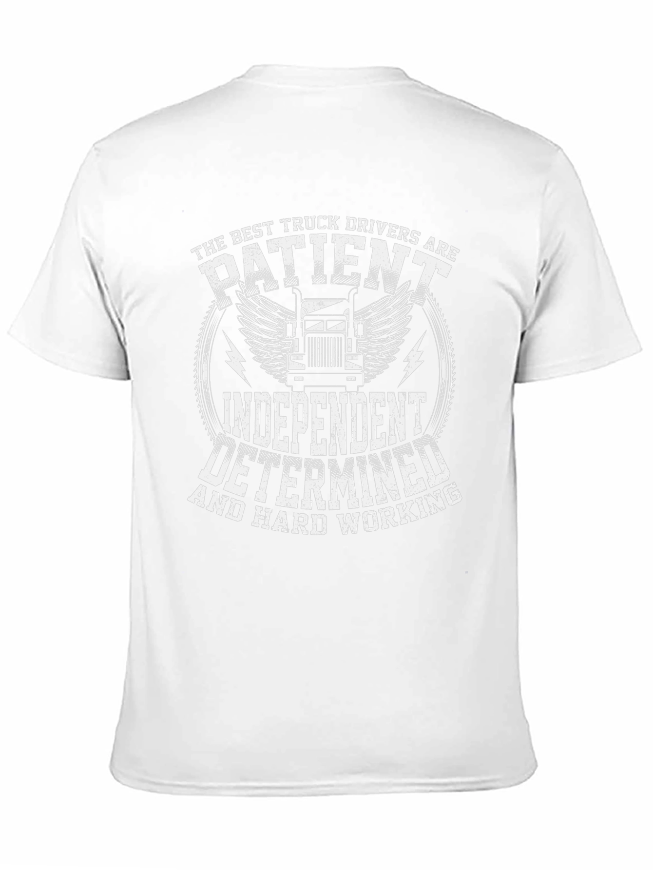 Black Truck Driver T-Shirt - Patient, Independent, Determined view 11