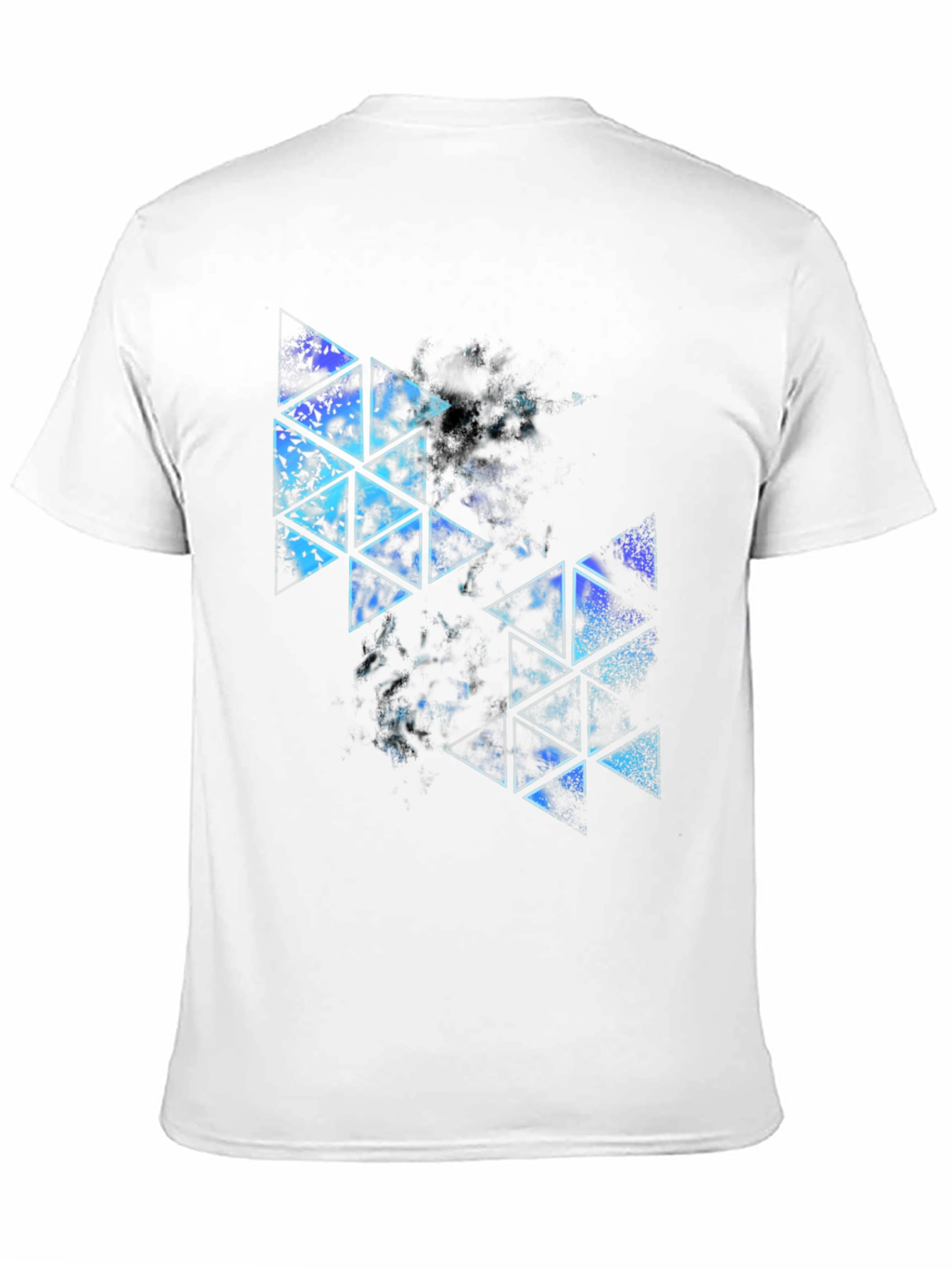 Black Geometric Triangle Print T-Shirt - Modern Style view 11