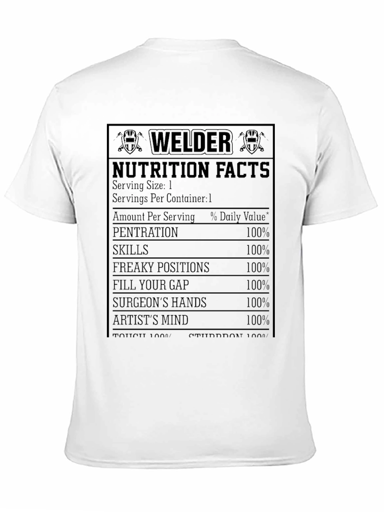 Black Welder Nutrition Facts T-Shirt - Funny Welder Gift view 11