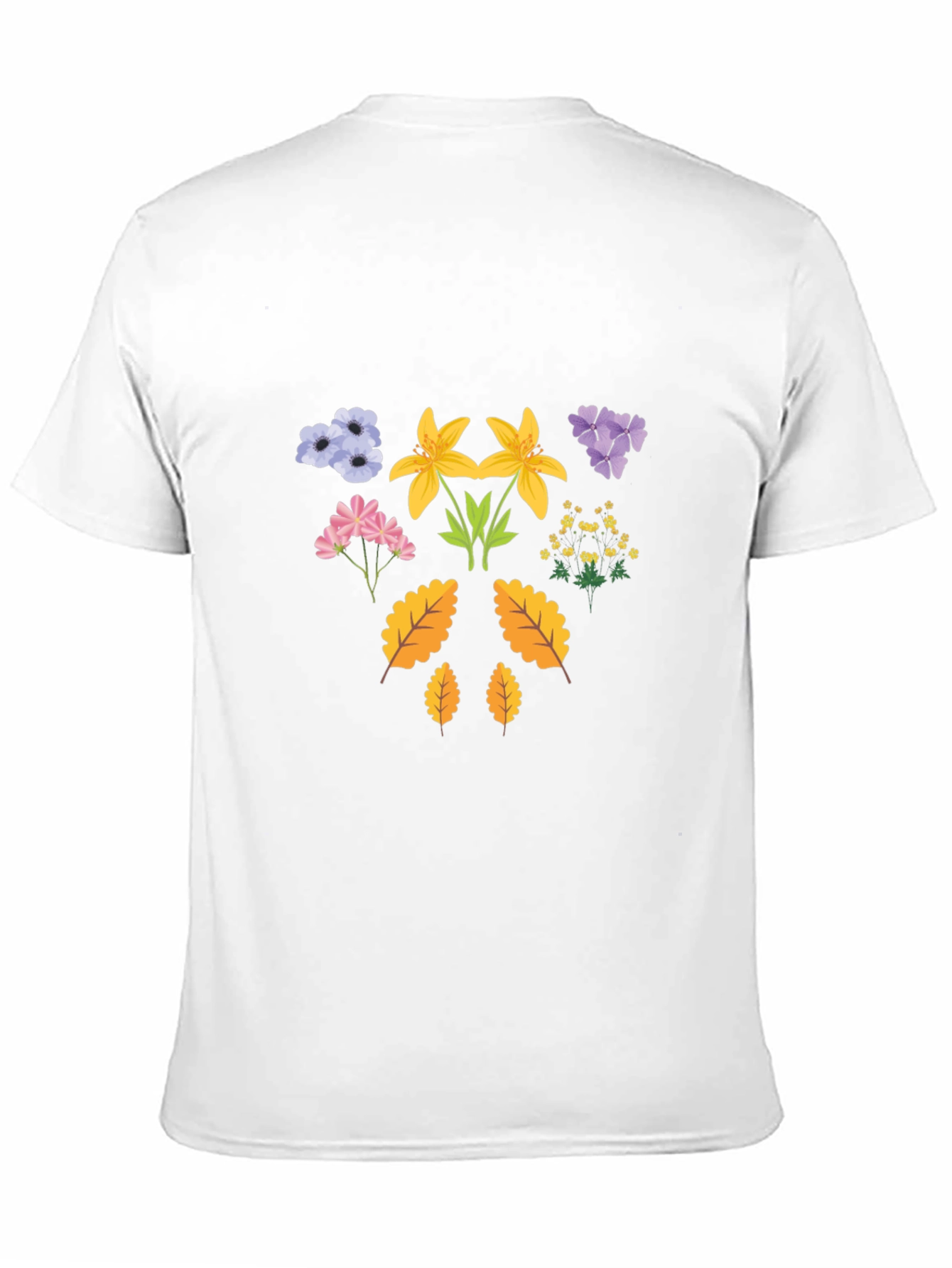 Black Floral Print T-Shirt - Botanical Design view 11