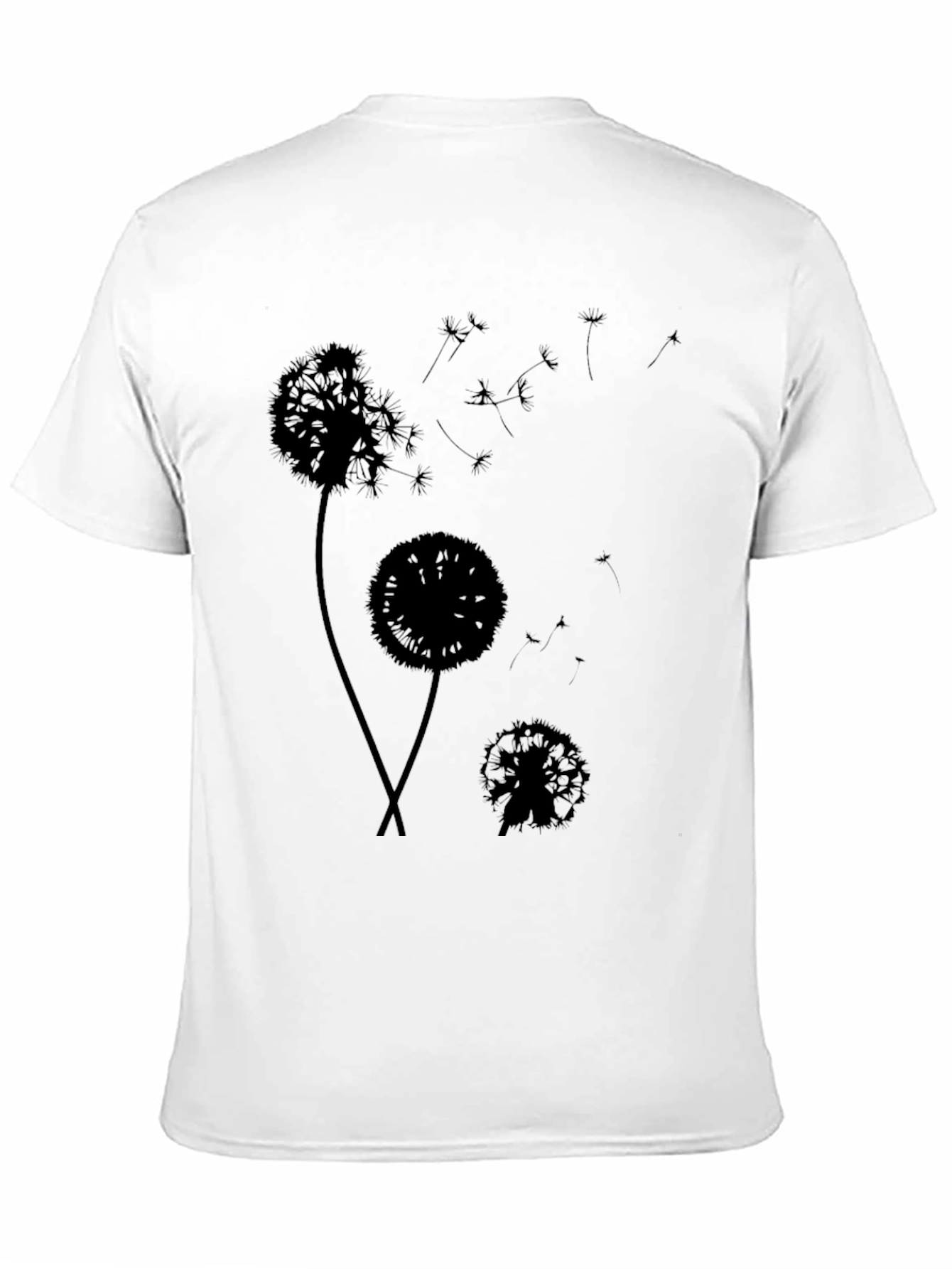 Black Dandelion Silhouette Black T-Shirt - Stylish Graphic Tee view 11