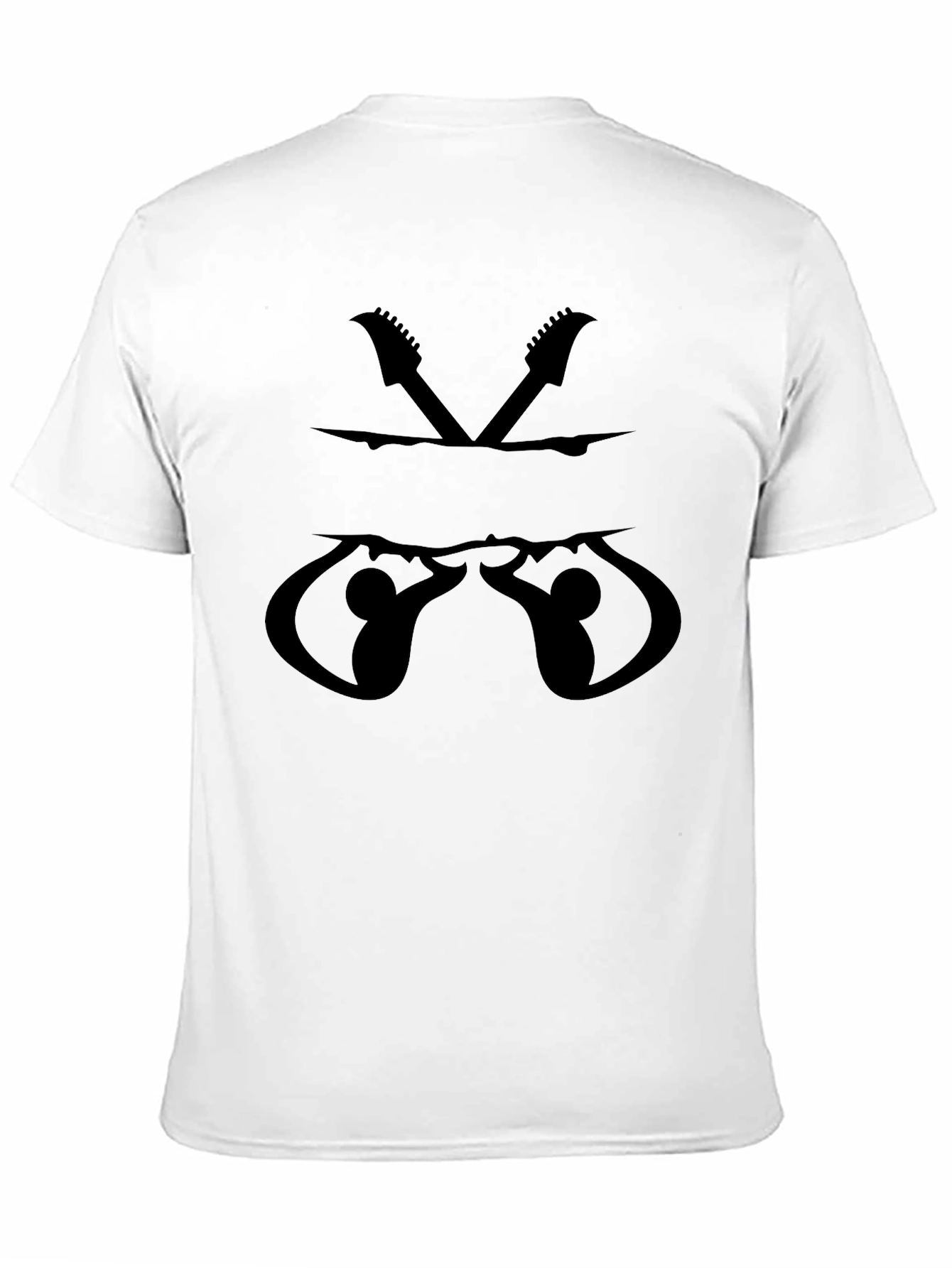 Black Unique Guitar Silhouette Black T-Shirt view 11