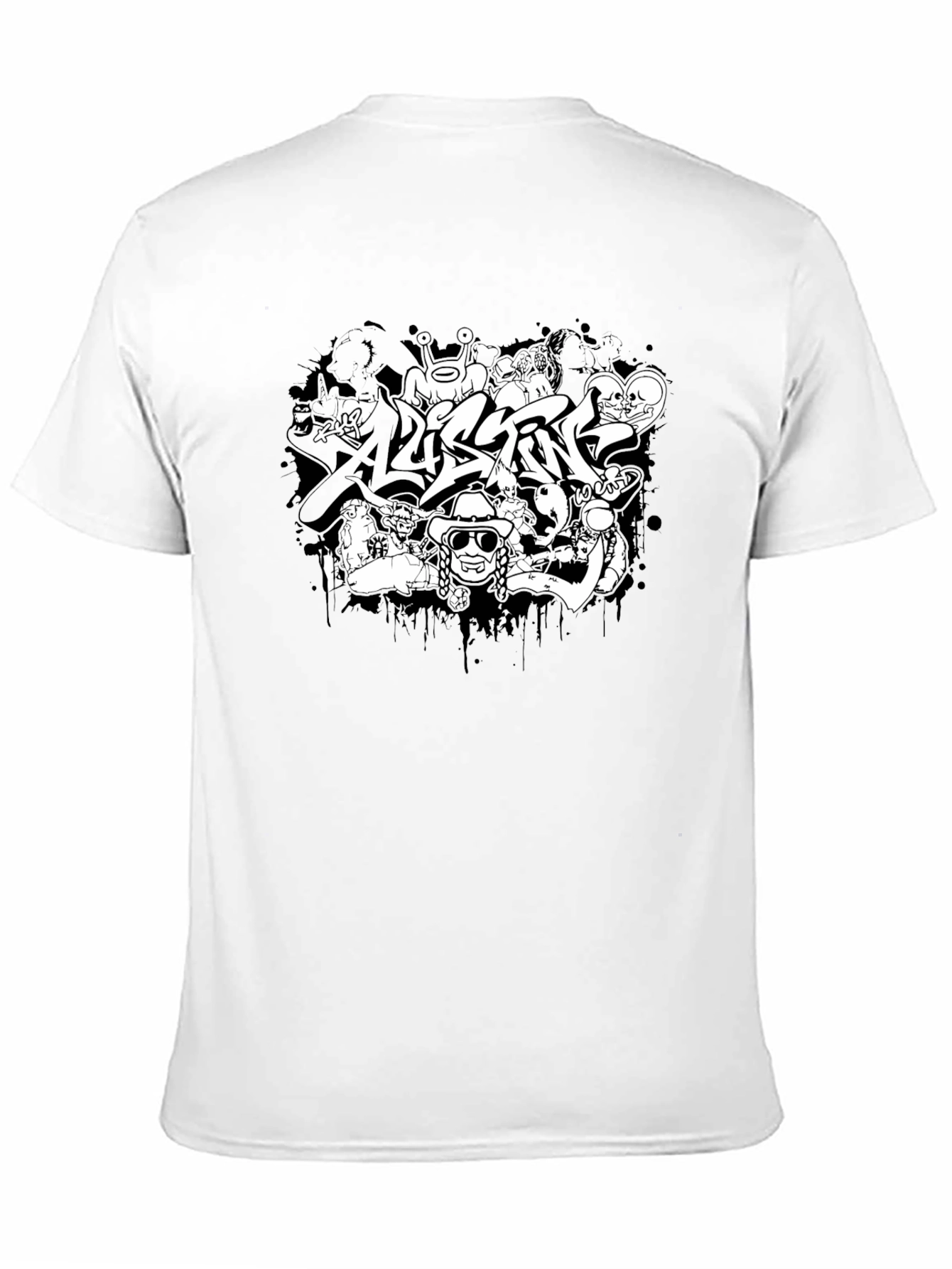 Black Cool Graphic Print T-Shirt - Black Cotton Tee view 11