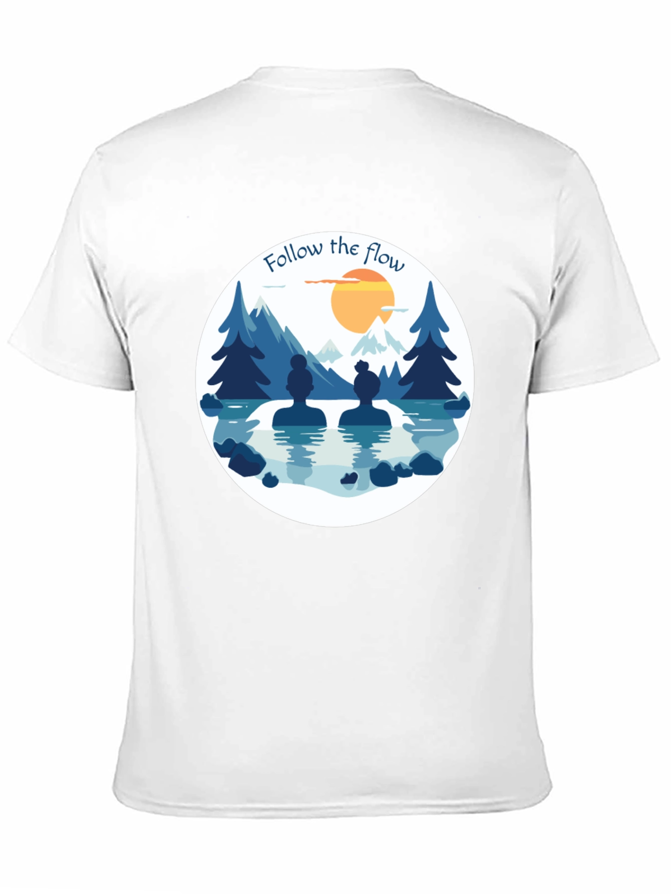 Black Follow the Flow T-Shirt - Relaxing Spa Design view 11