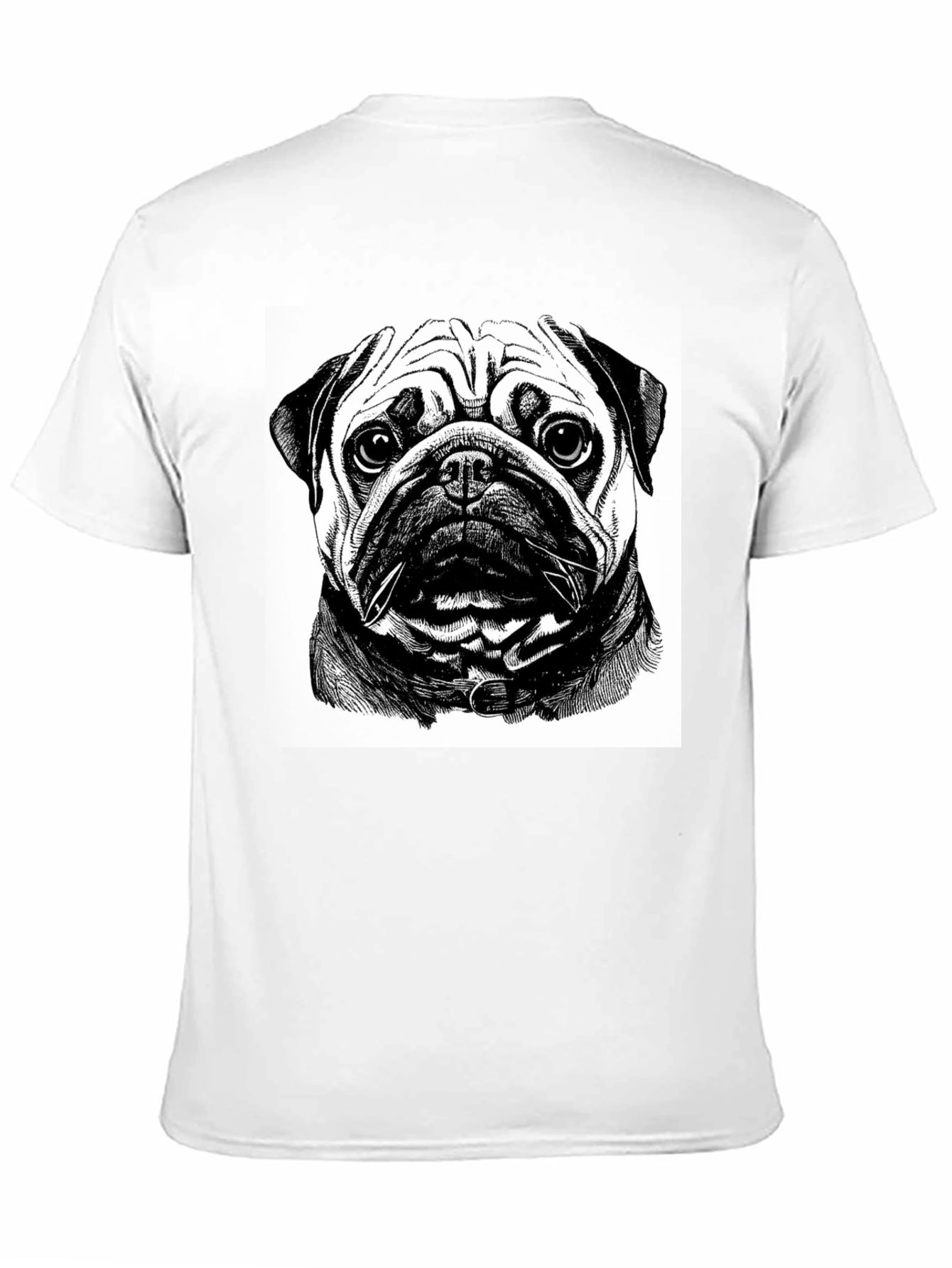 Black Pug Portrait Graphic Black T-Shirt view 11