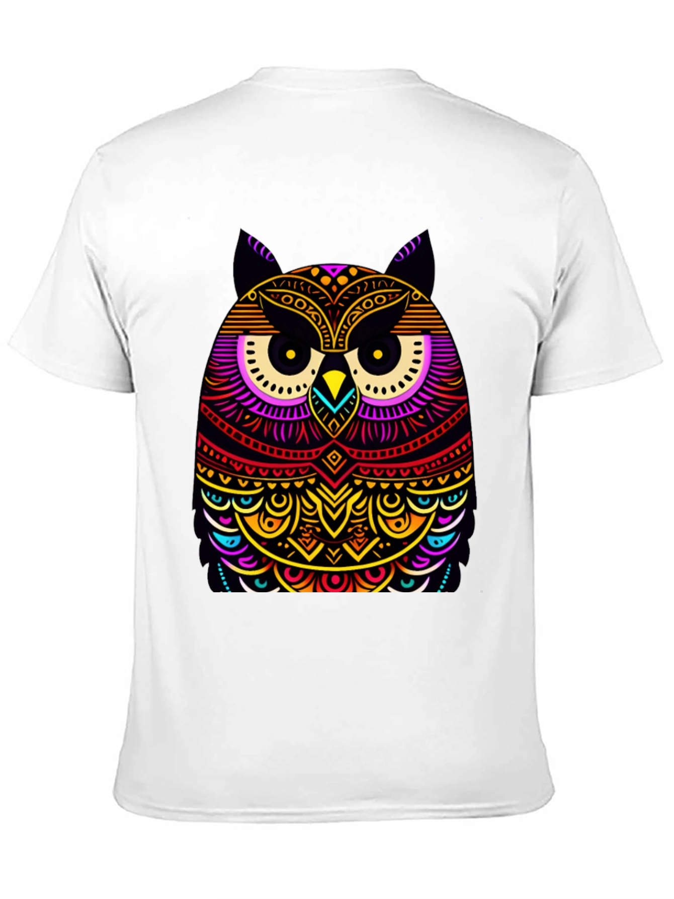 Black Vibrant Owl Graphic Black T-Shirt view 11