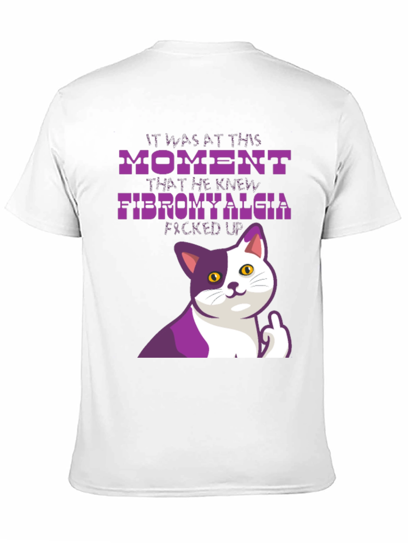 Black Funny Fibromyalgia Cat T-Shirt view 11