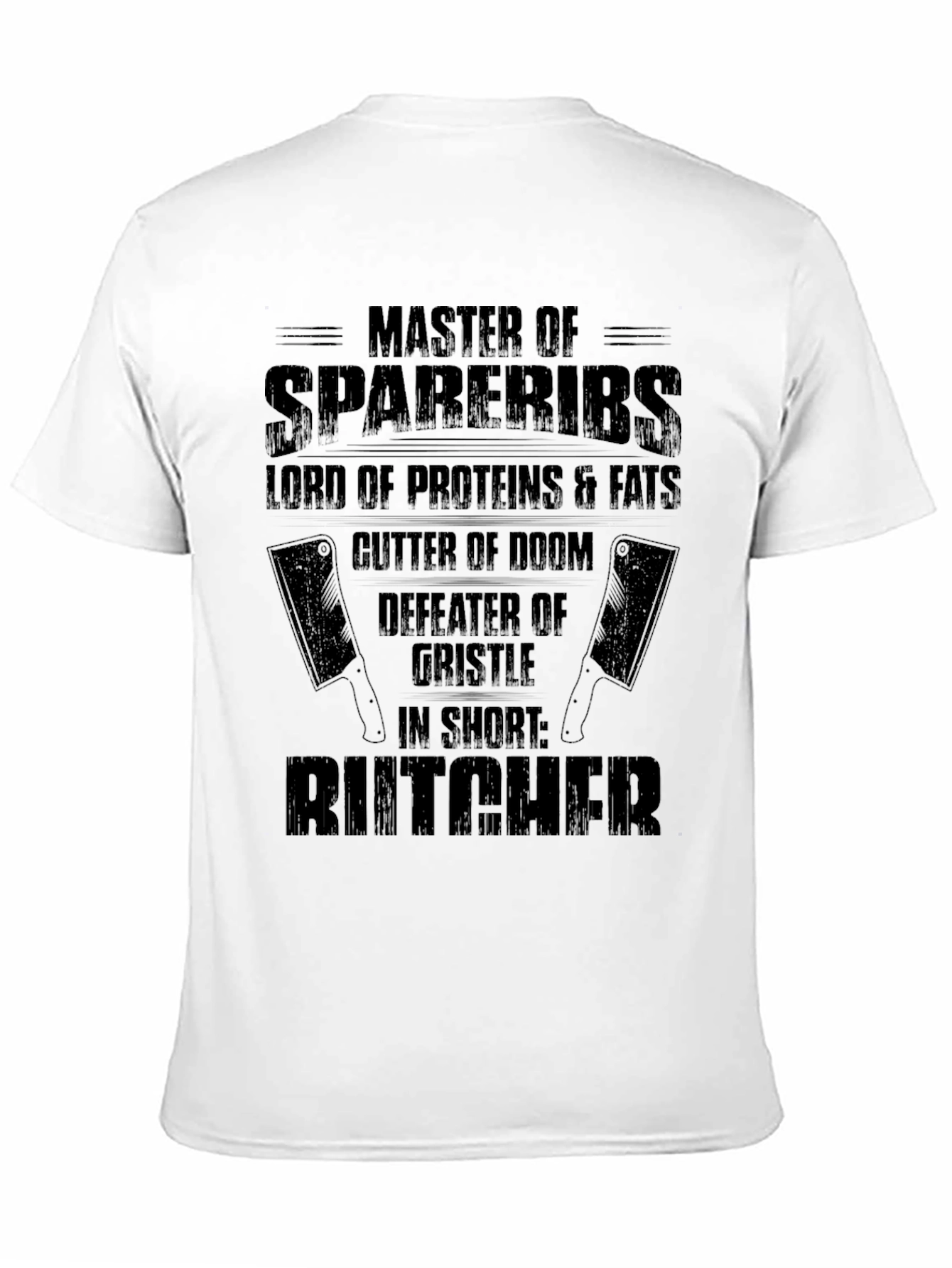 Black Master Butcher T-Shirt: Ribs, Proteins, and Gristle Slayer view 11
