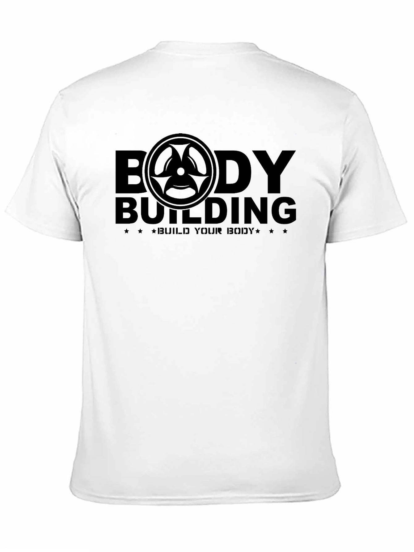 Black Bodybuilding Graphic Print Black T-Shirt view 11