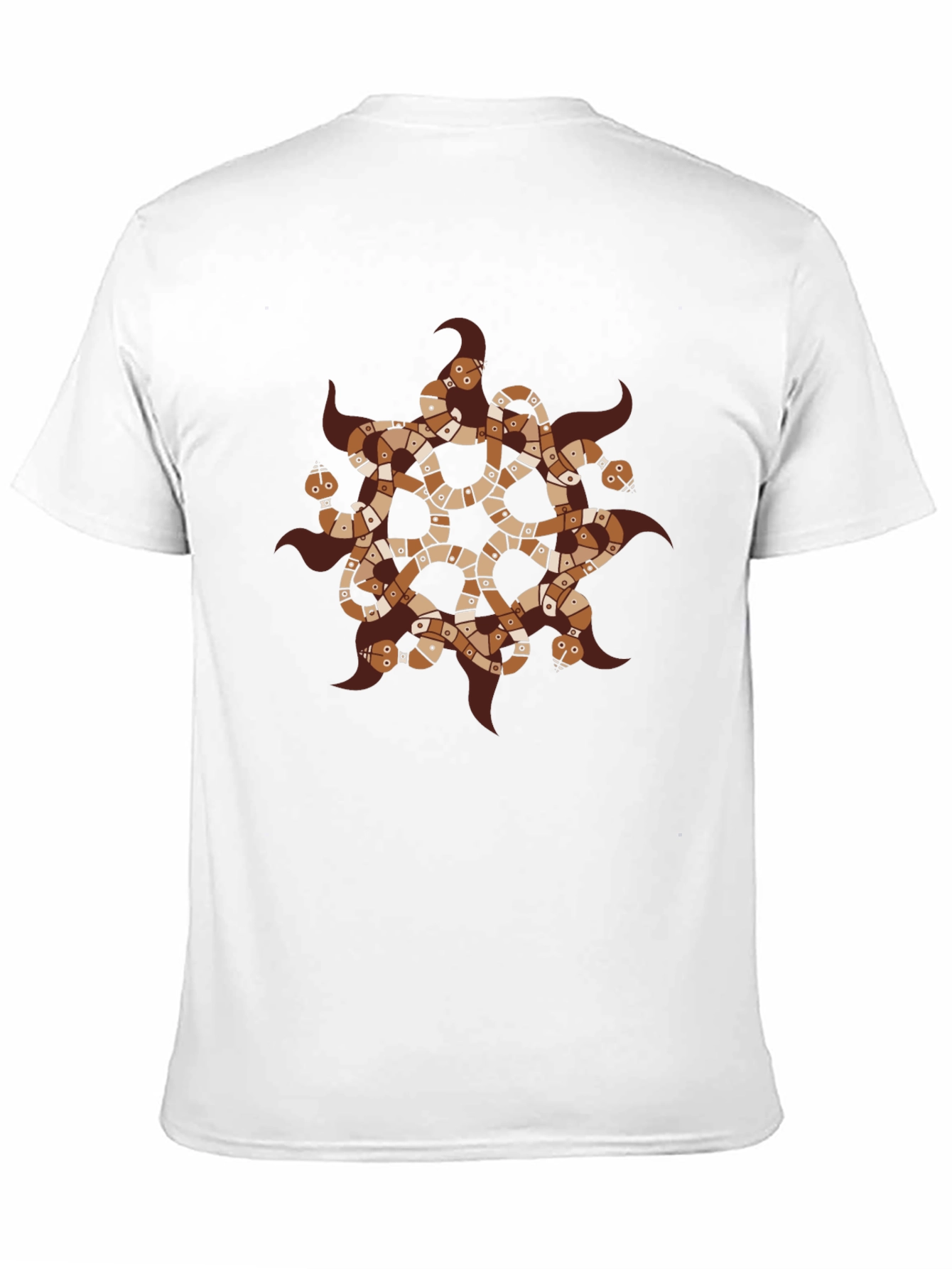 Black Serpent Mandala Graphic Tee - Black Cotton T-Shirt view 11