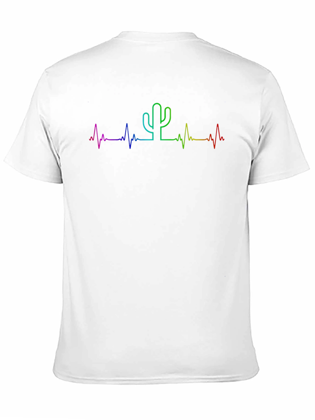Black Rainbow Cactus Heartbeat Tee - Unisex view 11