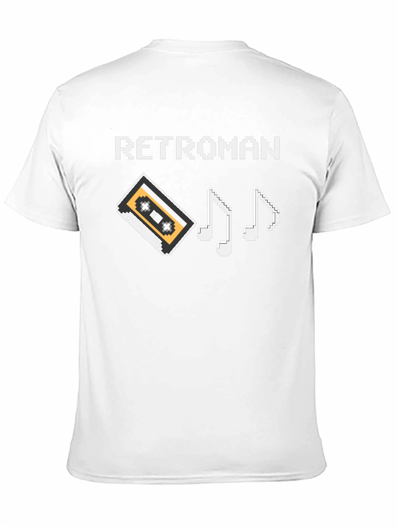 Retroman Black Pixel Cassette & Music Notes T-Shirt - 11