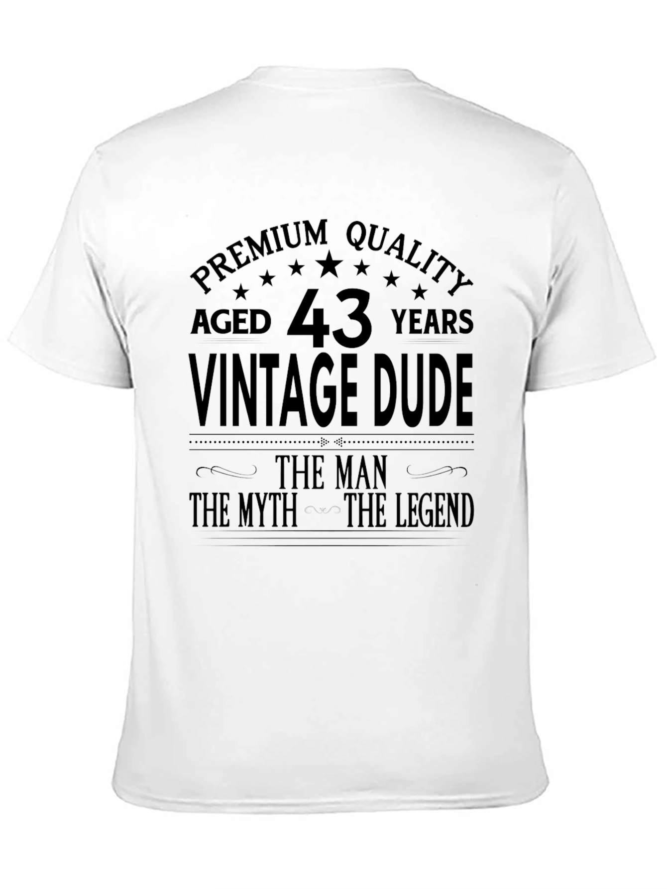 Black Vintage Dude 43 Years Premium T-Shirt view 11
