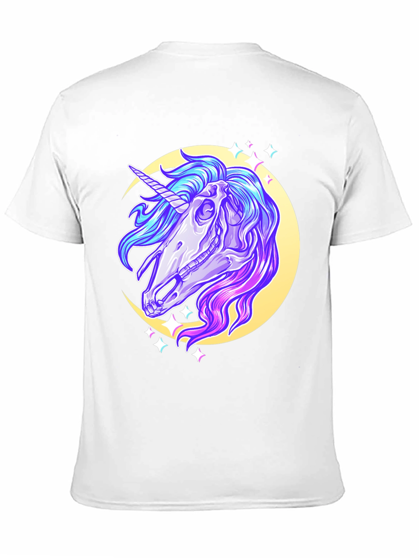 Black Unicorn Skull Graphic Tee - Black Cotton T-Shirt view 11