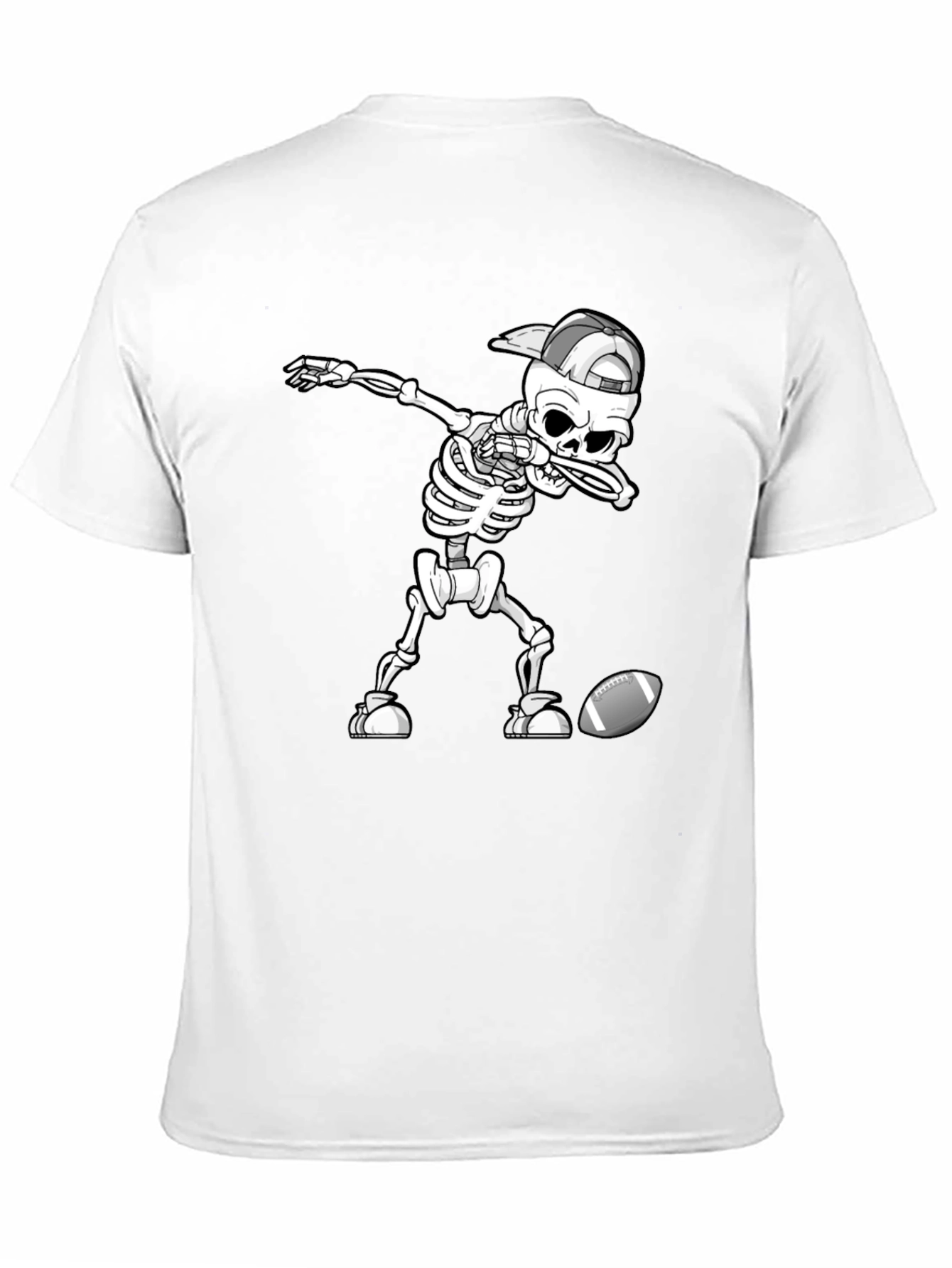 Black Skeleton Dabbing Football Tee view 11