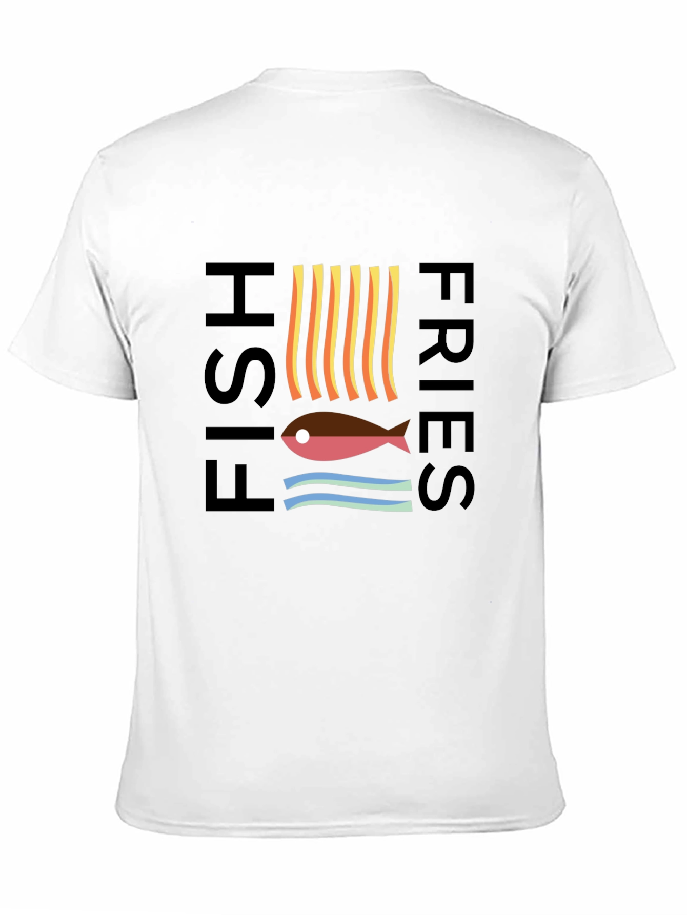 Black Fish & Fries Graphic Tee - Unisex Black T-Shirt view 11