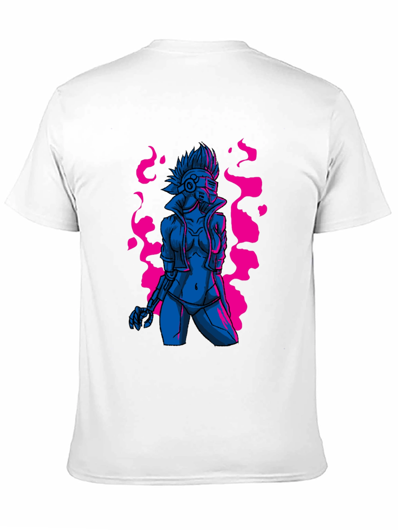 Black Cyberpunk Android Graphic Tee - Edgy Sci-Fi Style view 11