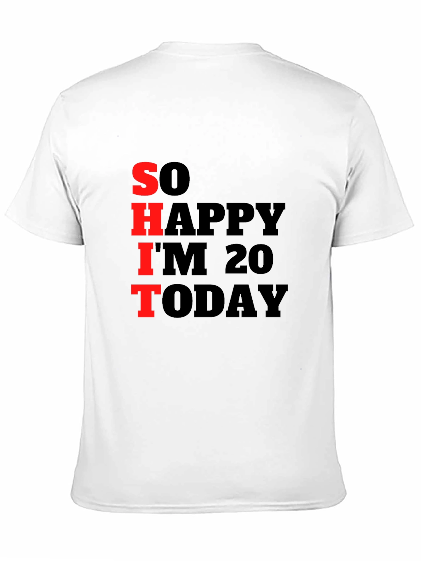 Black Funny 20th Birthday T-Shirt: "So Happy I'm 20" view 11