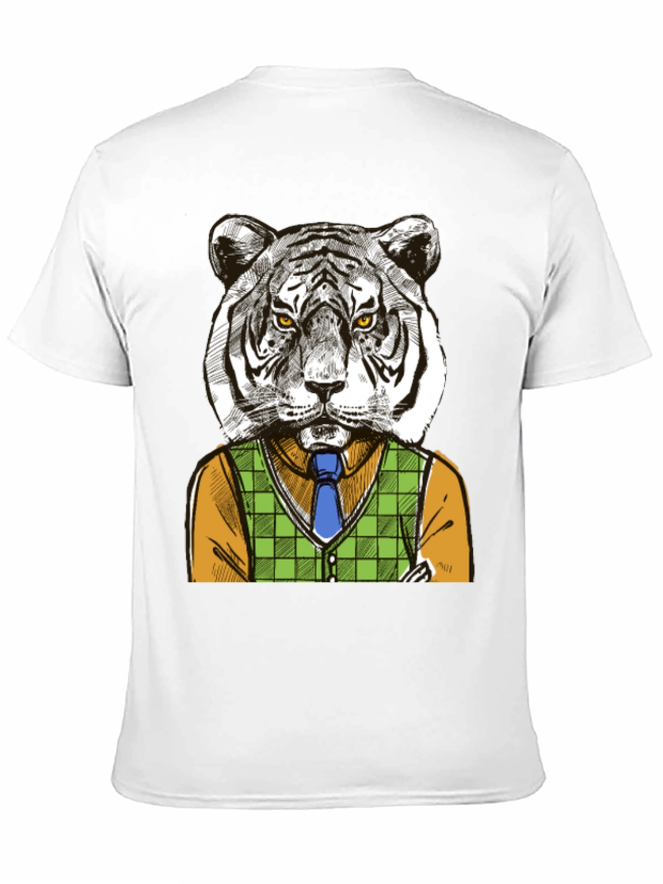 Black Tiger Gentleman Graphic T-Shirt - Cool Animal Design view 11