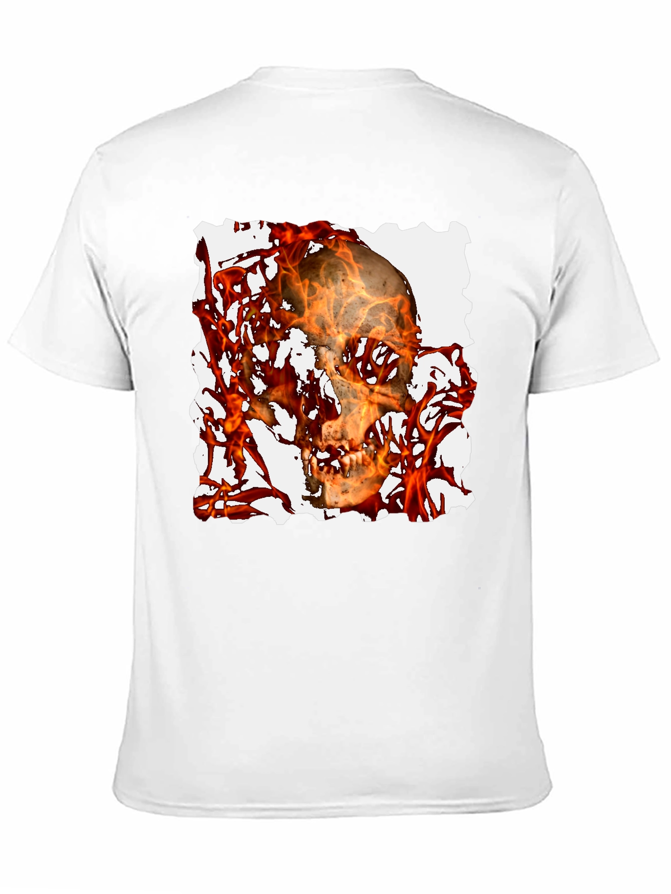 Black Fiery Skull Graphic Tee - Black T-Shirt view 11