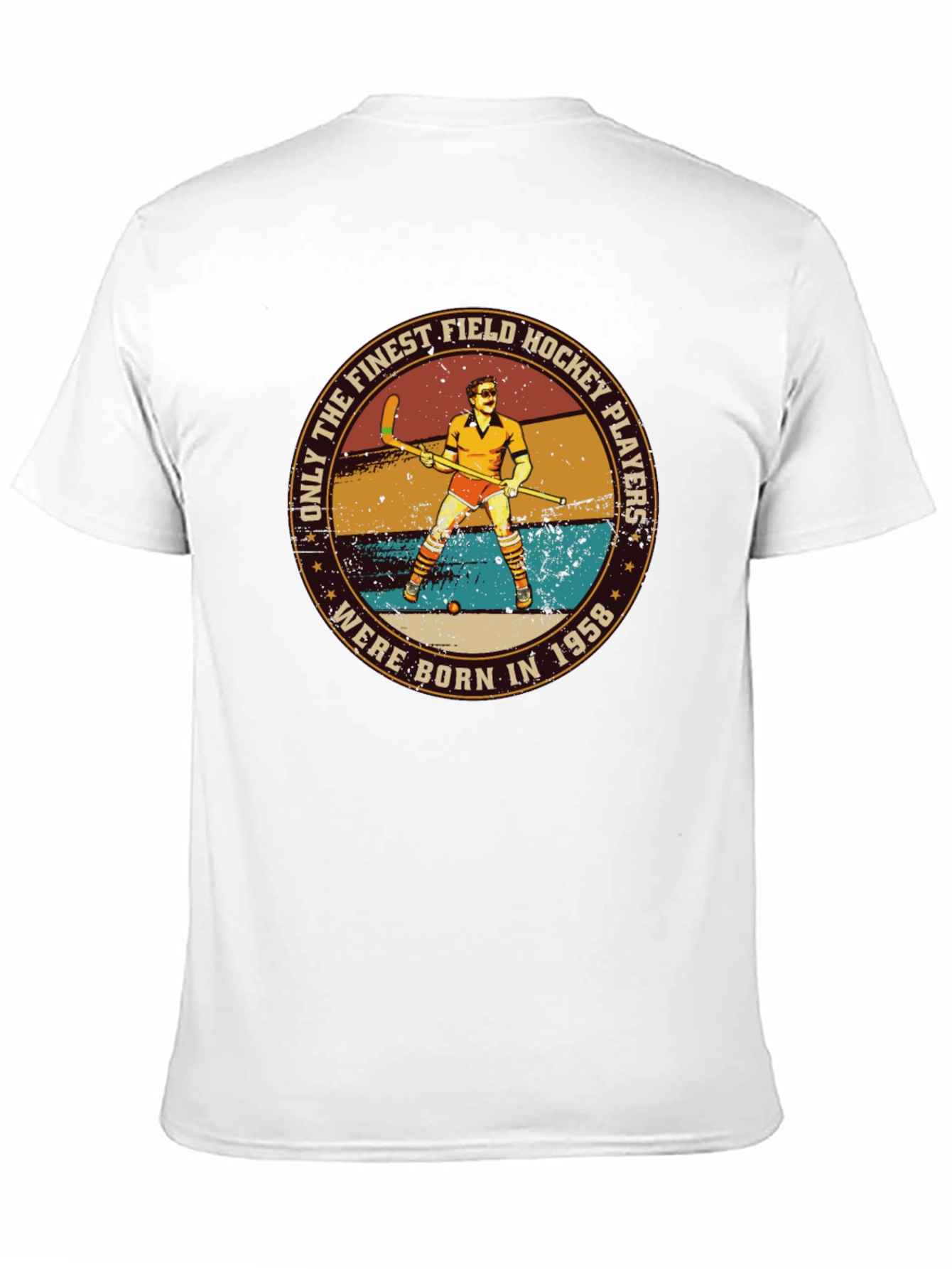 Black Finest Field Hockey Players Born in 1958 T-Shirt view 11