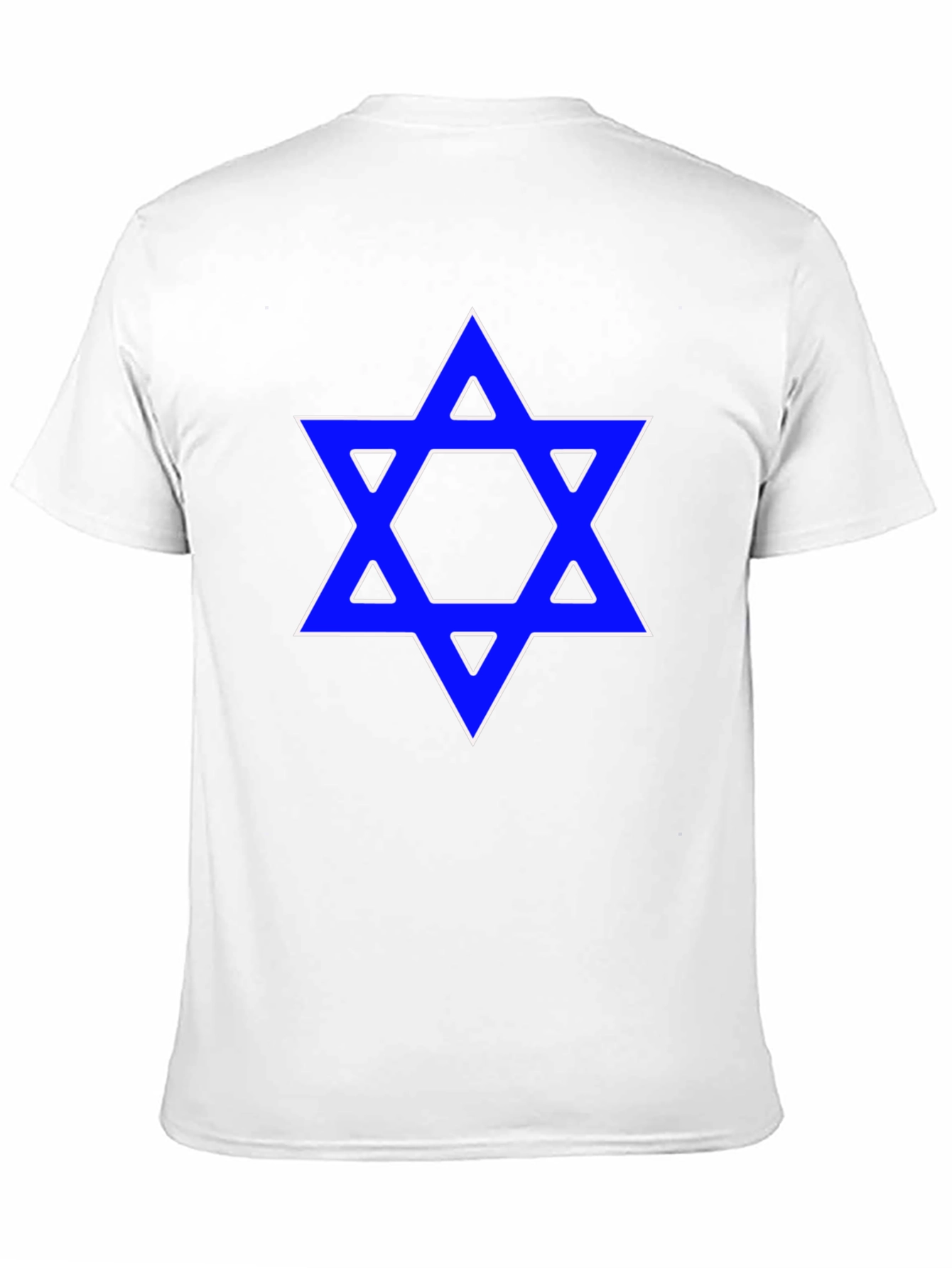 Black Star of David Graphic Tee - Blue Design on Black Shirt view 11