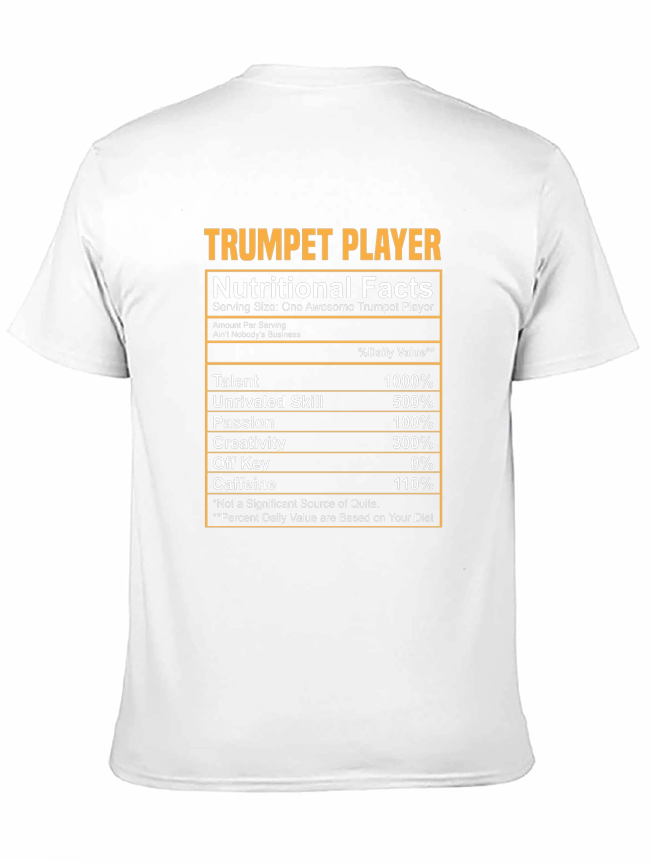 Black Trumpet Player Nutritional Facts T-Shirt view 11
