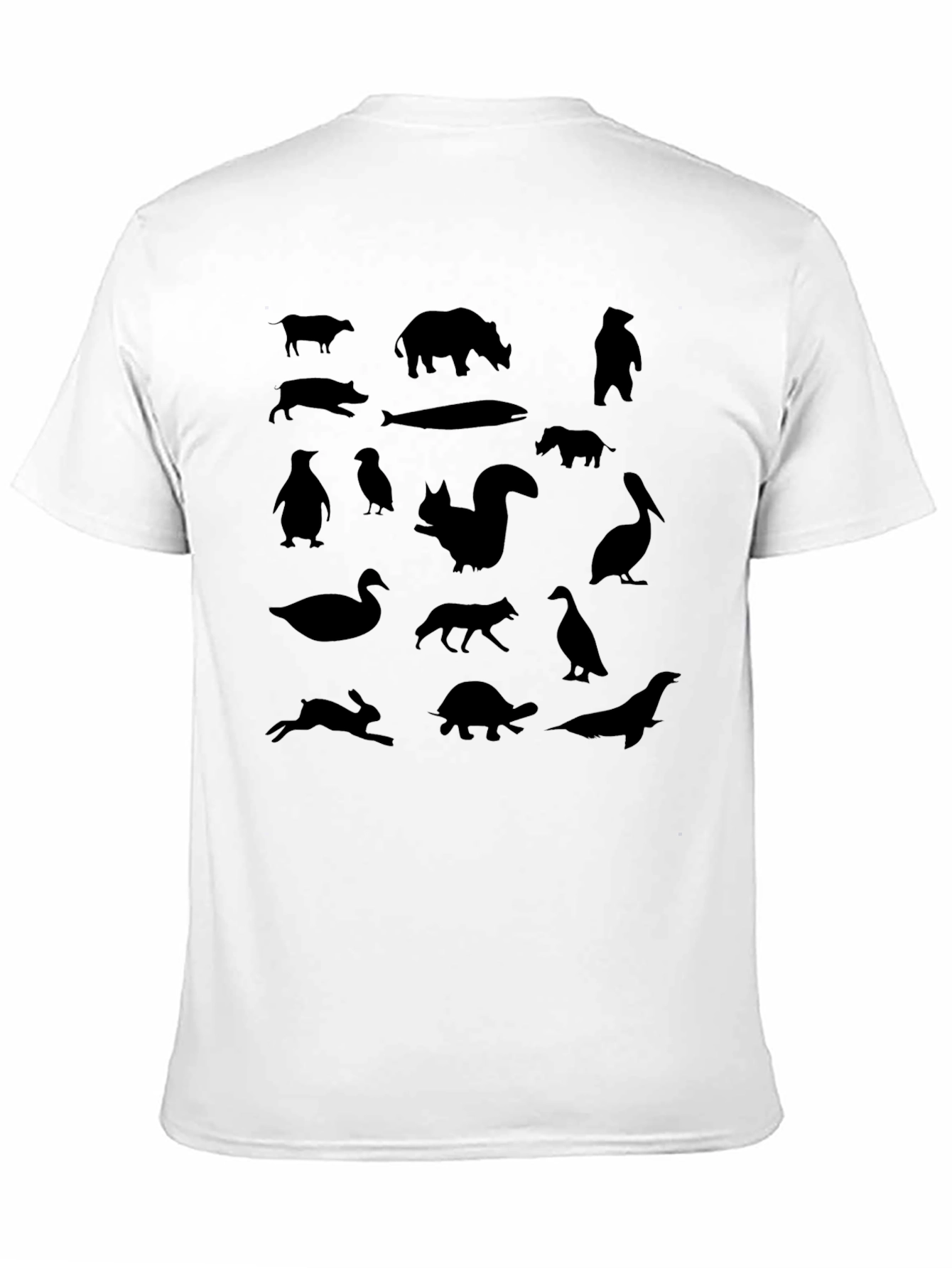 Black Animal Silhouettes Black T-Shirt view 11