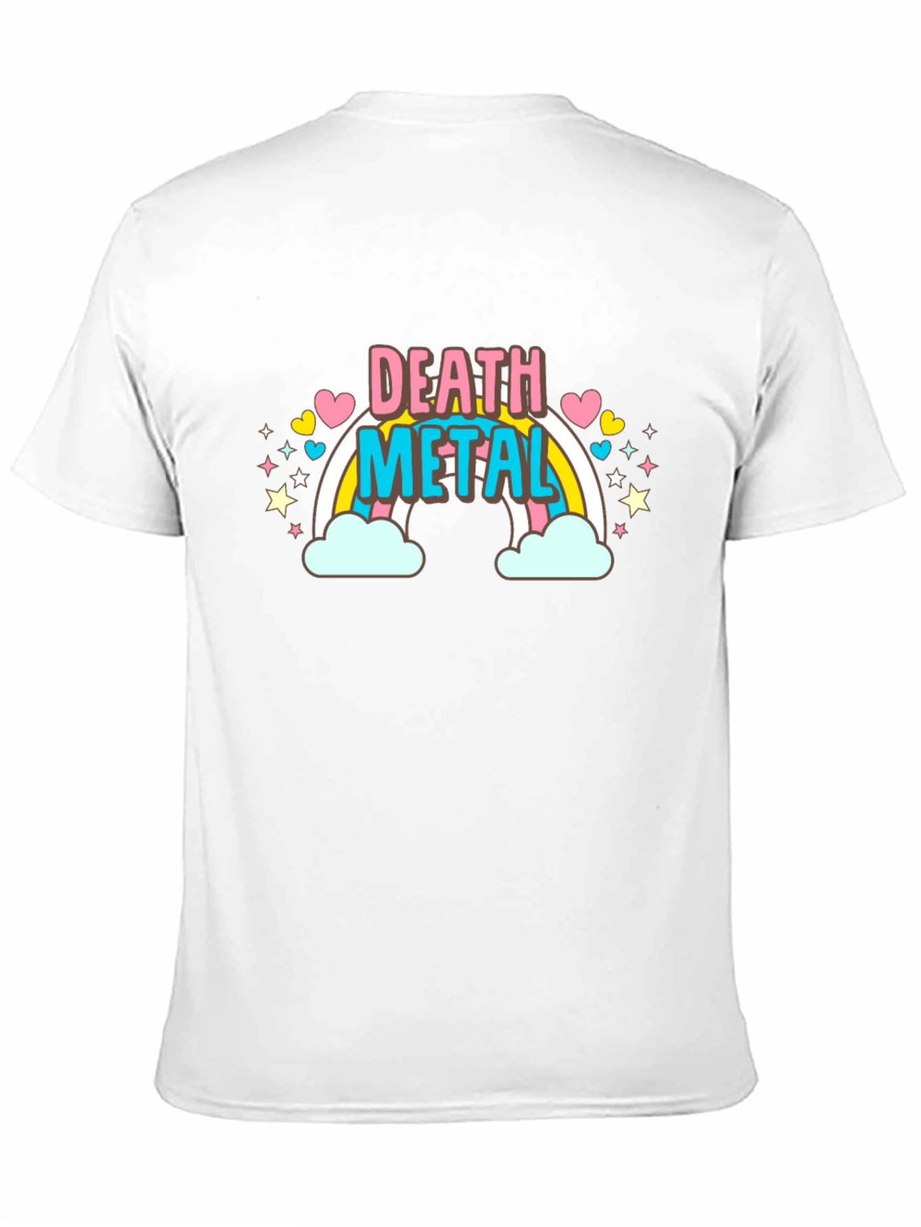 Black Death Metal Rainbow T-Shirt - Black Cotton Tee view 11