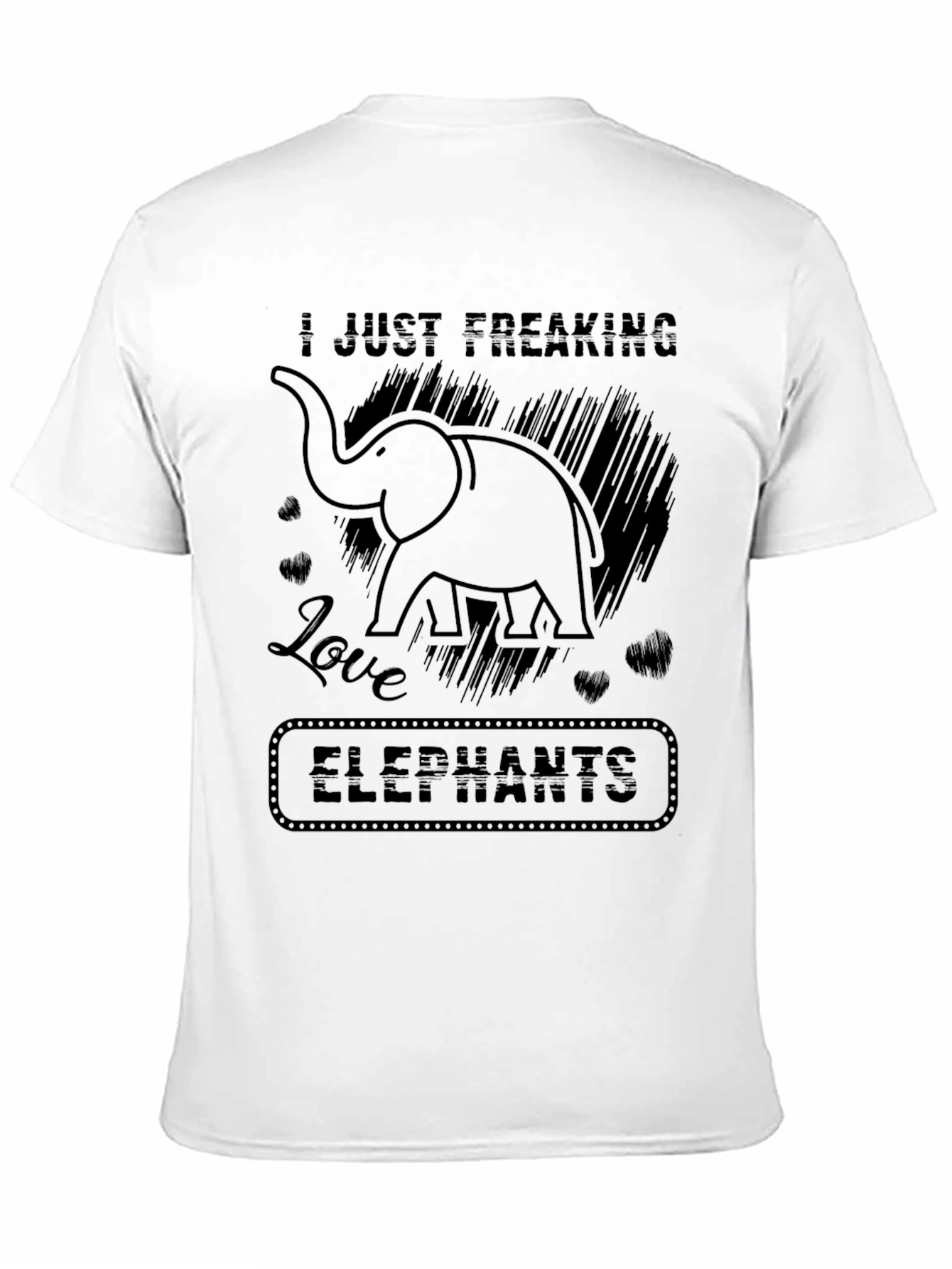 Black I Just Freaking Love Elephants Graphic Tee view 11
