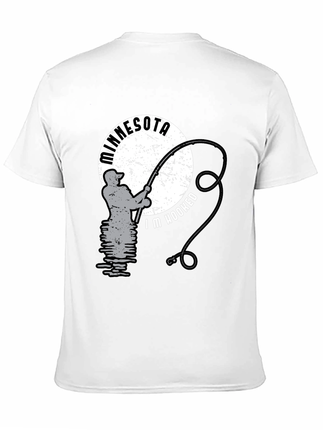 Black Minnesota Fishing T-Shirt - I'm Hooked! view 11