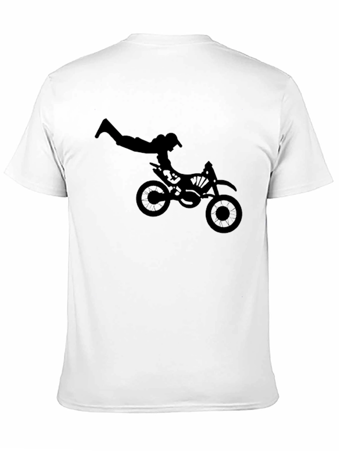 Black Black Graphic Tee: Motocross Stunt Design view 11