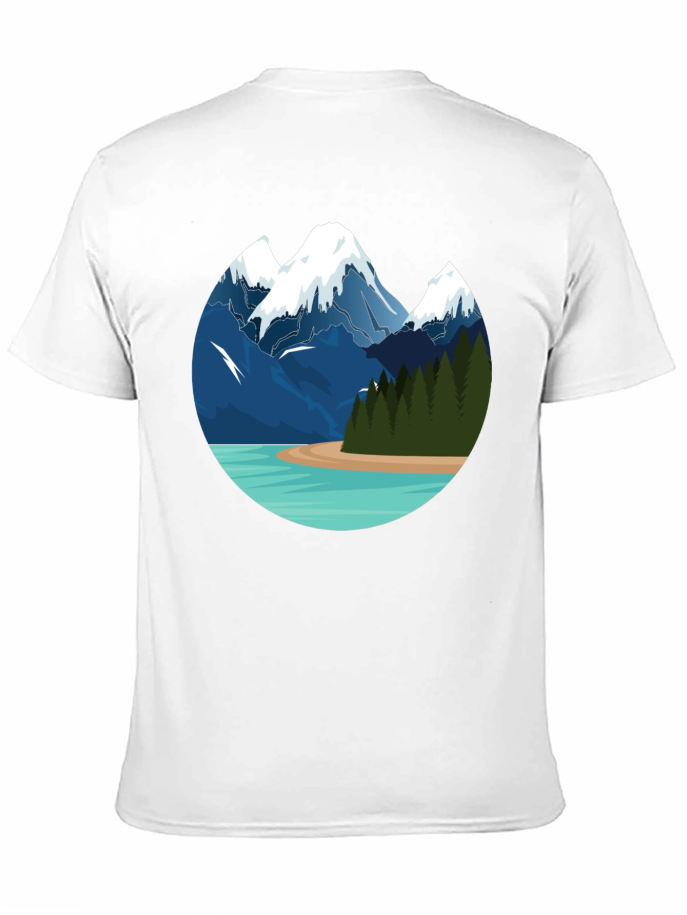 Black Mountain Lake Graphic Tee - Black Cotton T-Shirt view 11