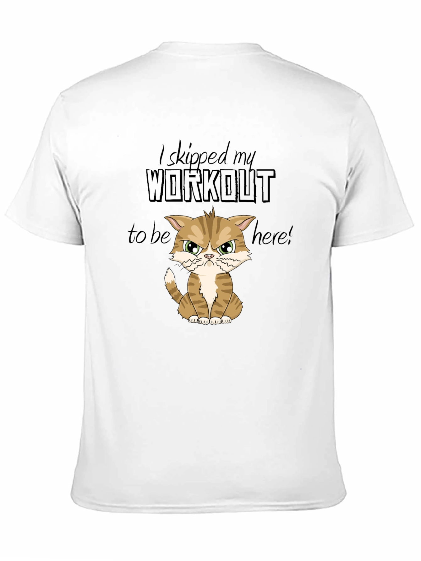 Black Skipped Workout Cat Graphic T-Shirt view 11