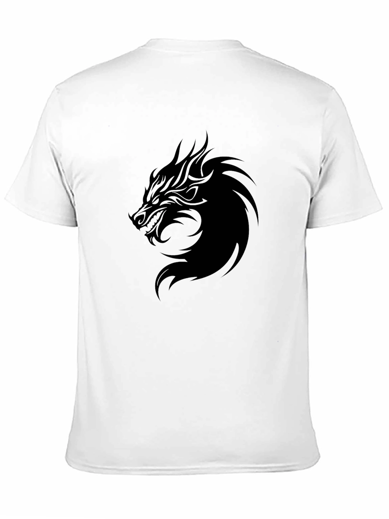 Black Men's Black Dragon Graphic T-Shirt view 11