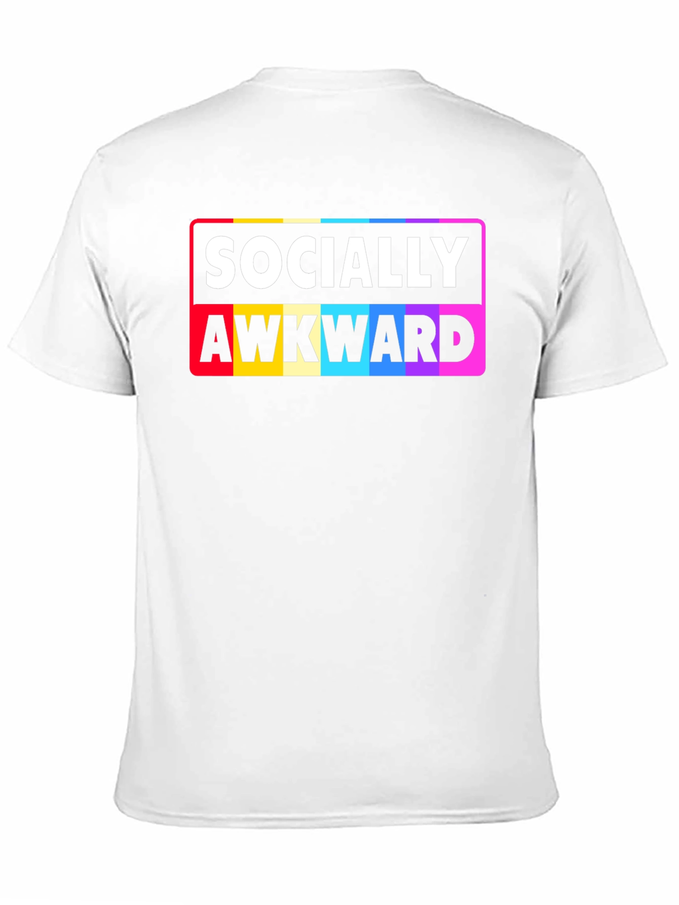 Black Socially Awkward Rainbow Pride T-Shirt view 11