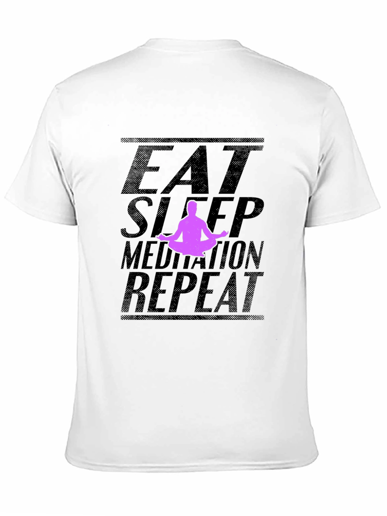 Black Eat Sleep Meditation Repeat Black T-Shirt view 11