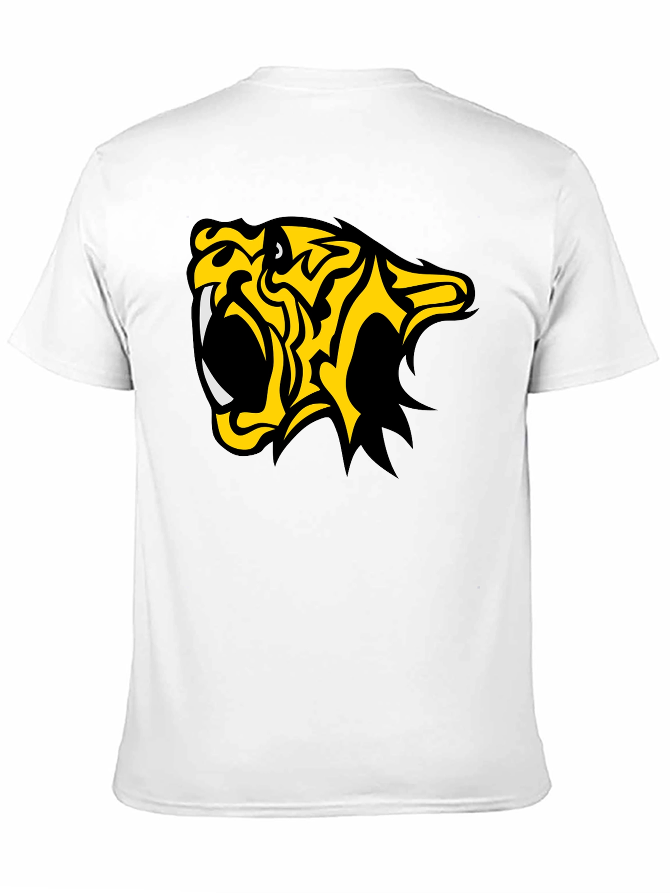 Black  Fierce Tiger Graphic Tee - Bold Black Cotton T-Shirt view 11