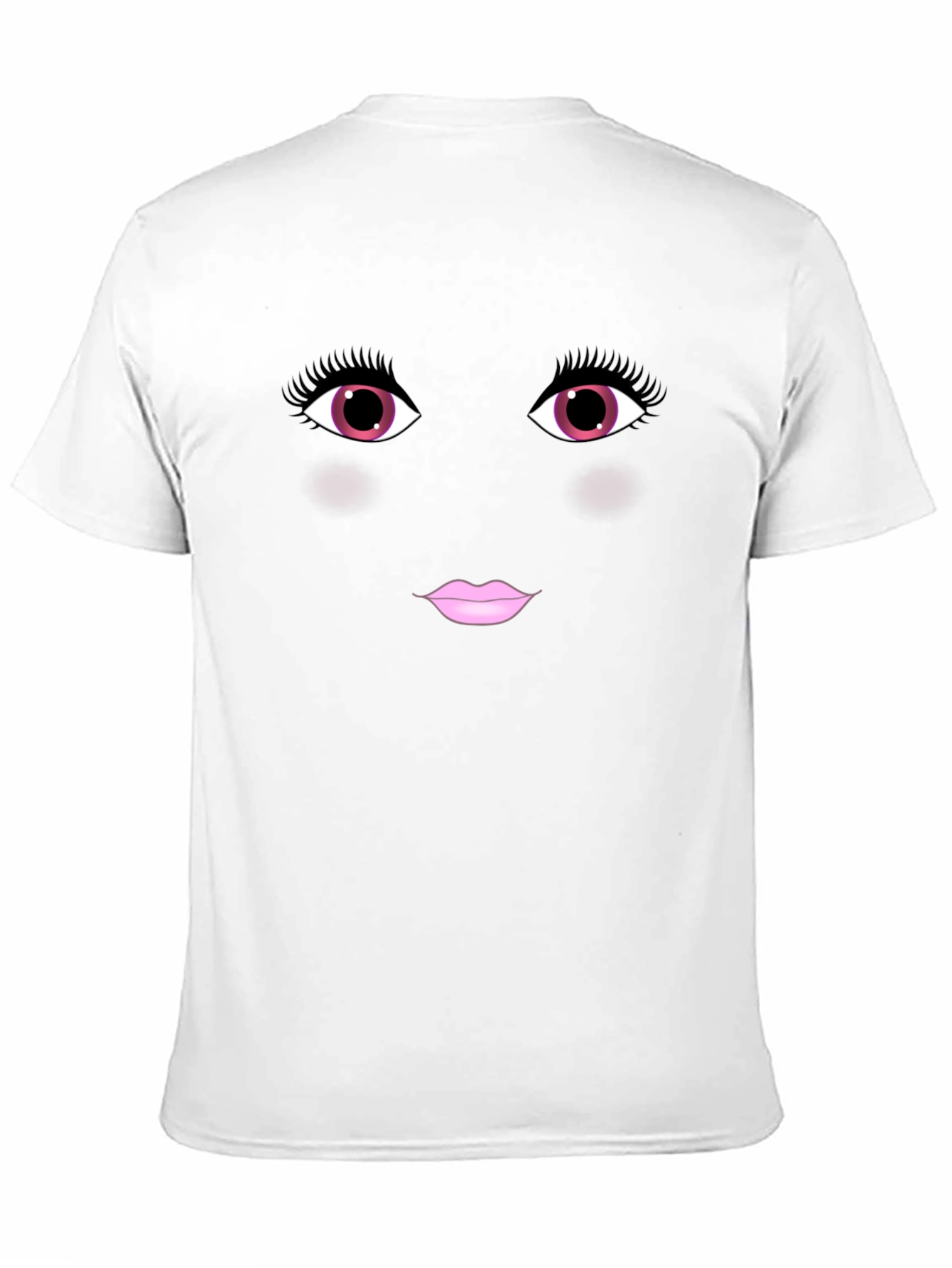 Black Funny Face Graphic Tee - Pink Eyes Lips Black Shirt view 11