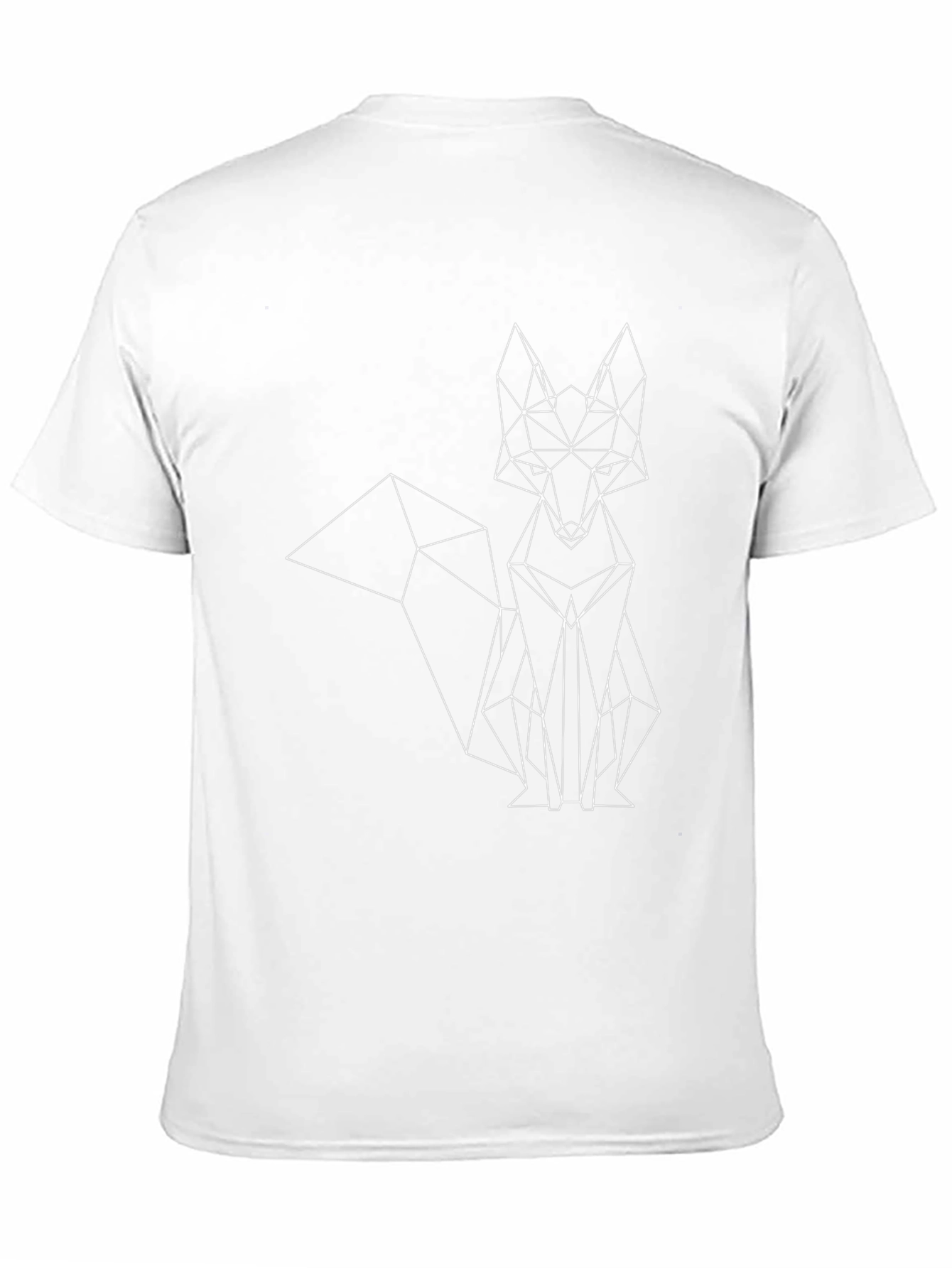 Black Geometric Fox Graphic Print Tee - Modern Style view 11