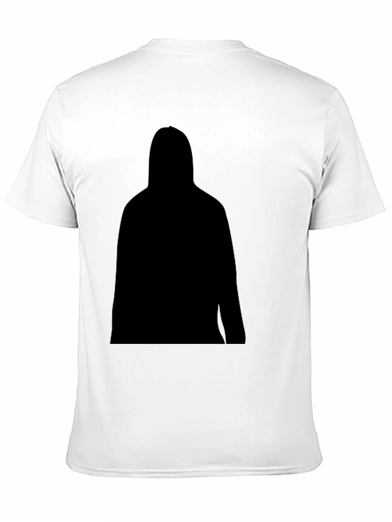 Black Men's Black T-Shirt with Silhouette Graphic view 11
