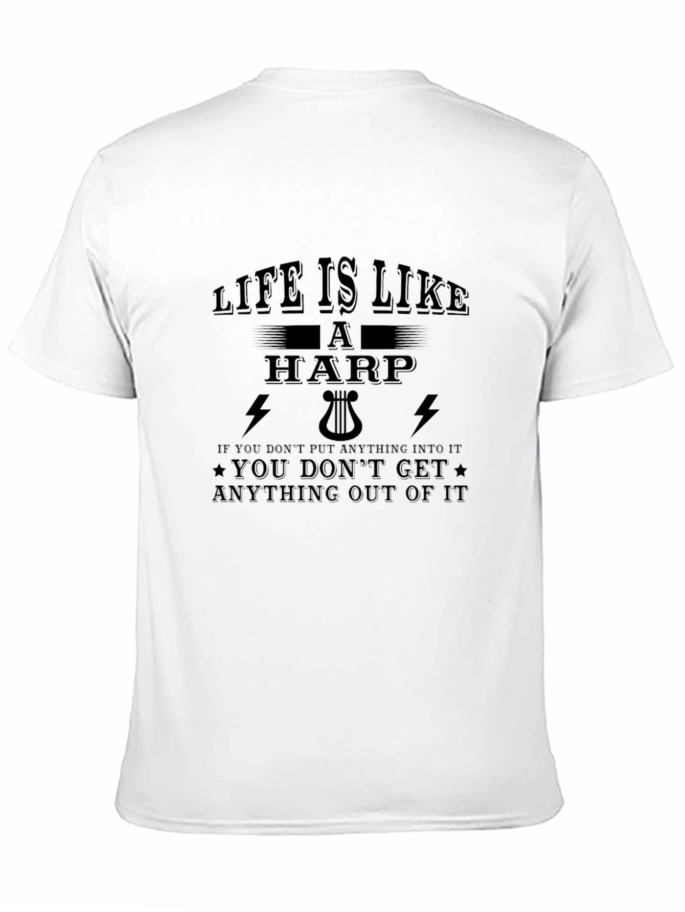 Black Life is Like a Harp T-Shirt - Musical Inspiration view 11