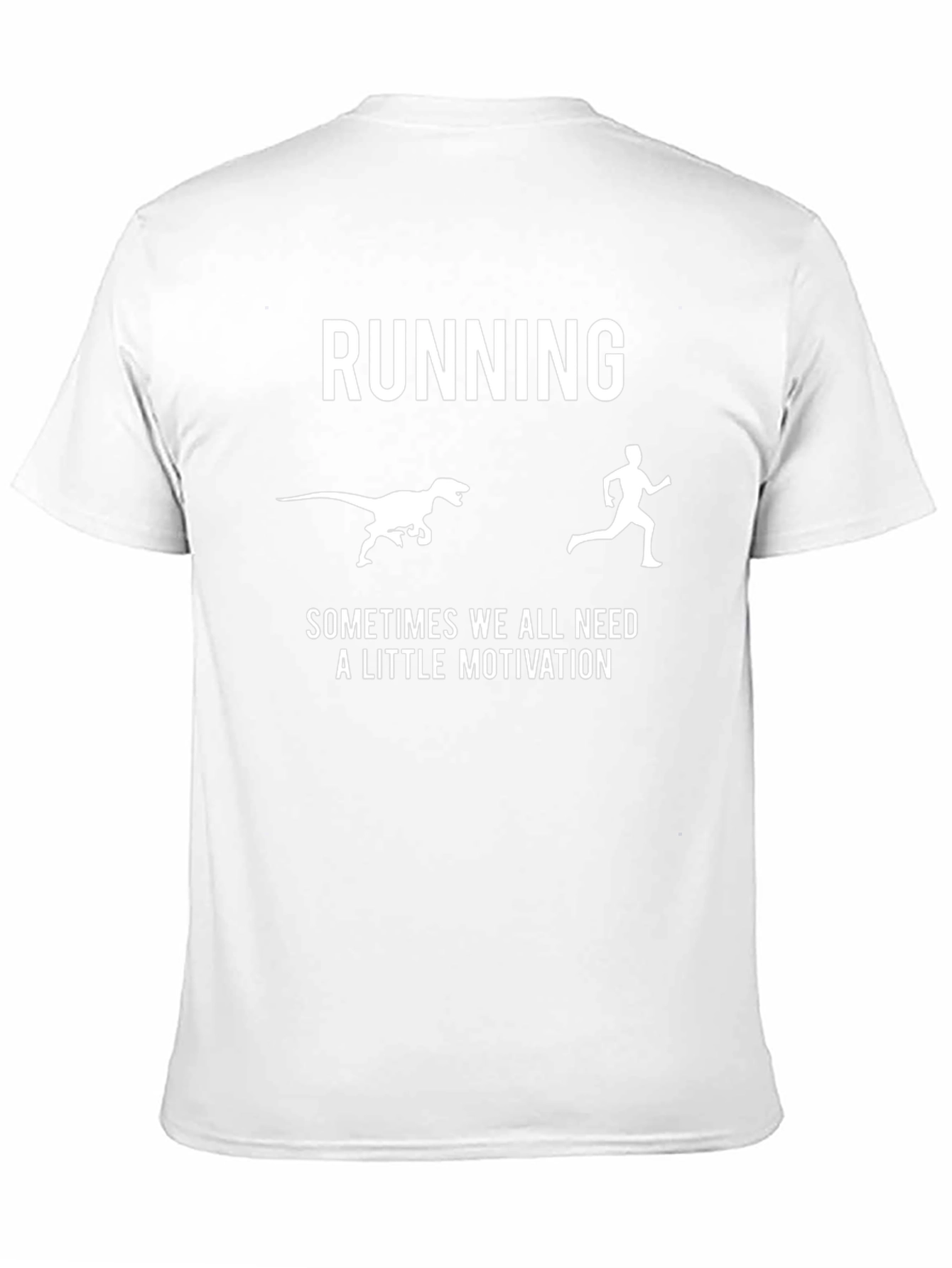 Black Running Motivation T-Shirt - Dinosaur Chase view 11