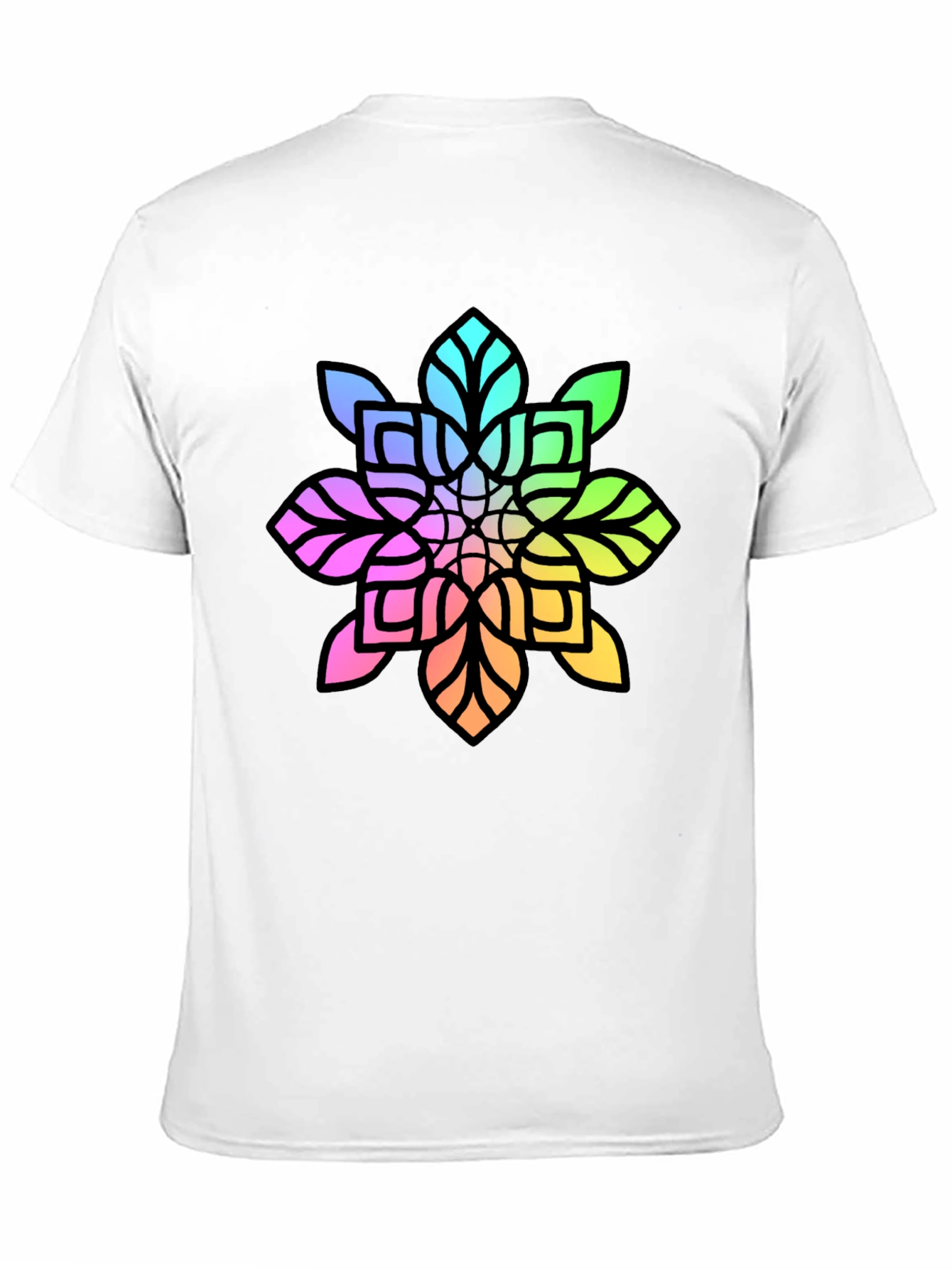 Black Rainbow Mandala Graphic Black Tee view 11